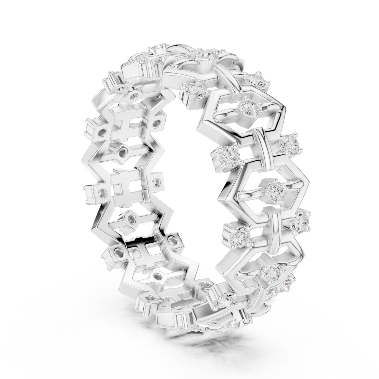  White Gold Azura Link Harmony Band Left View