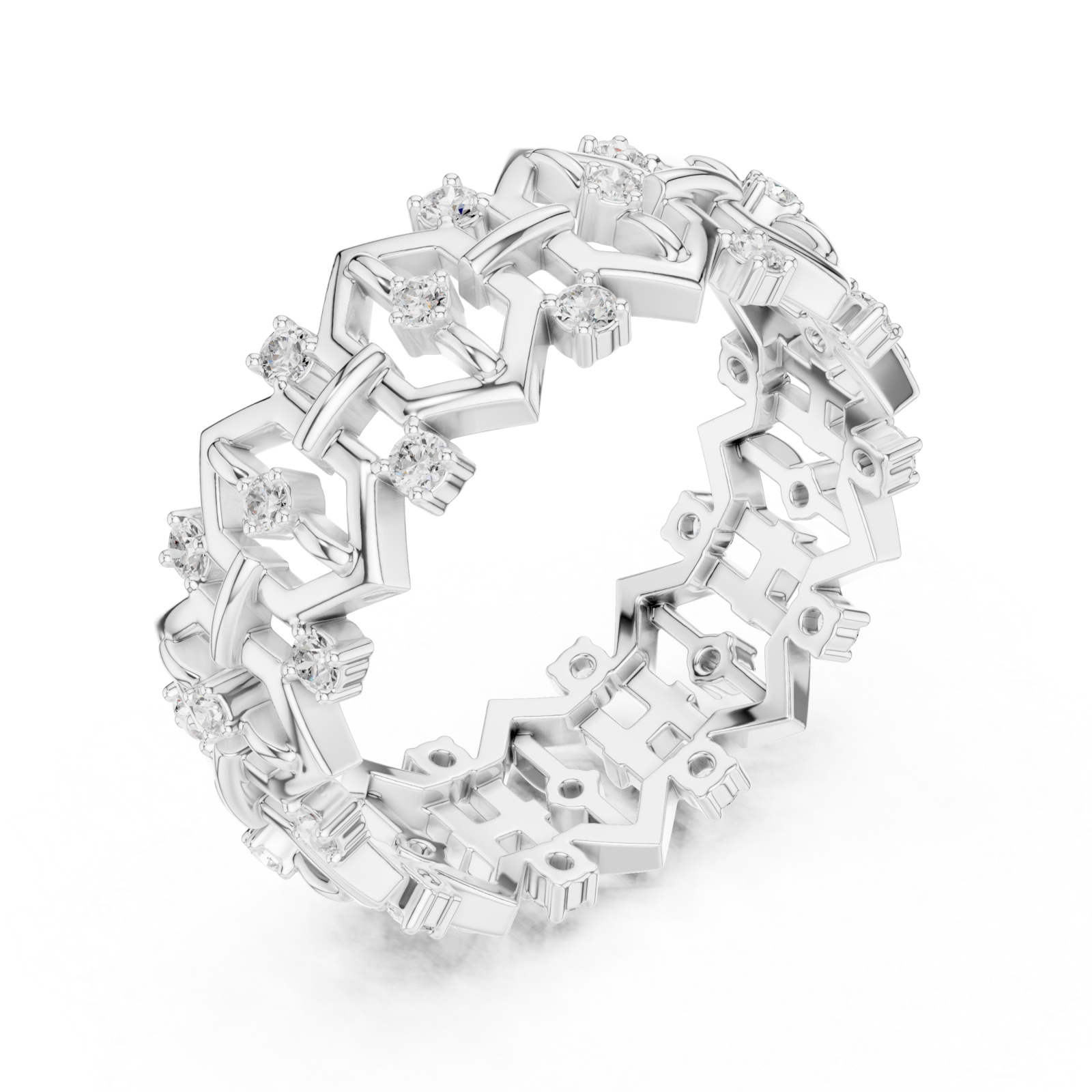  White Gold Azura Link Harmony Band Right View