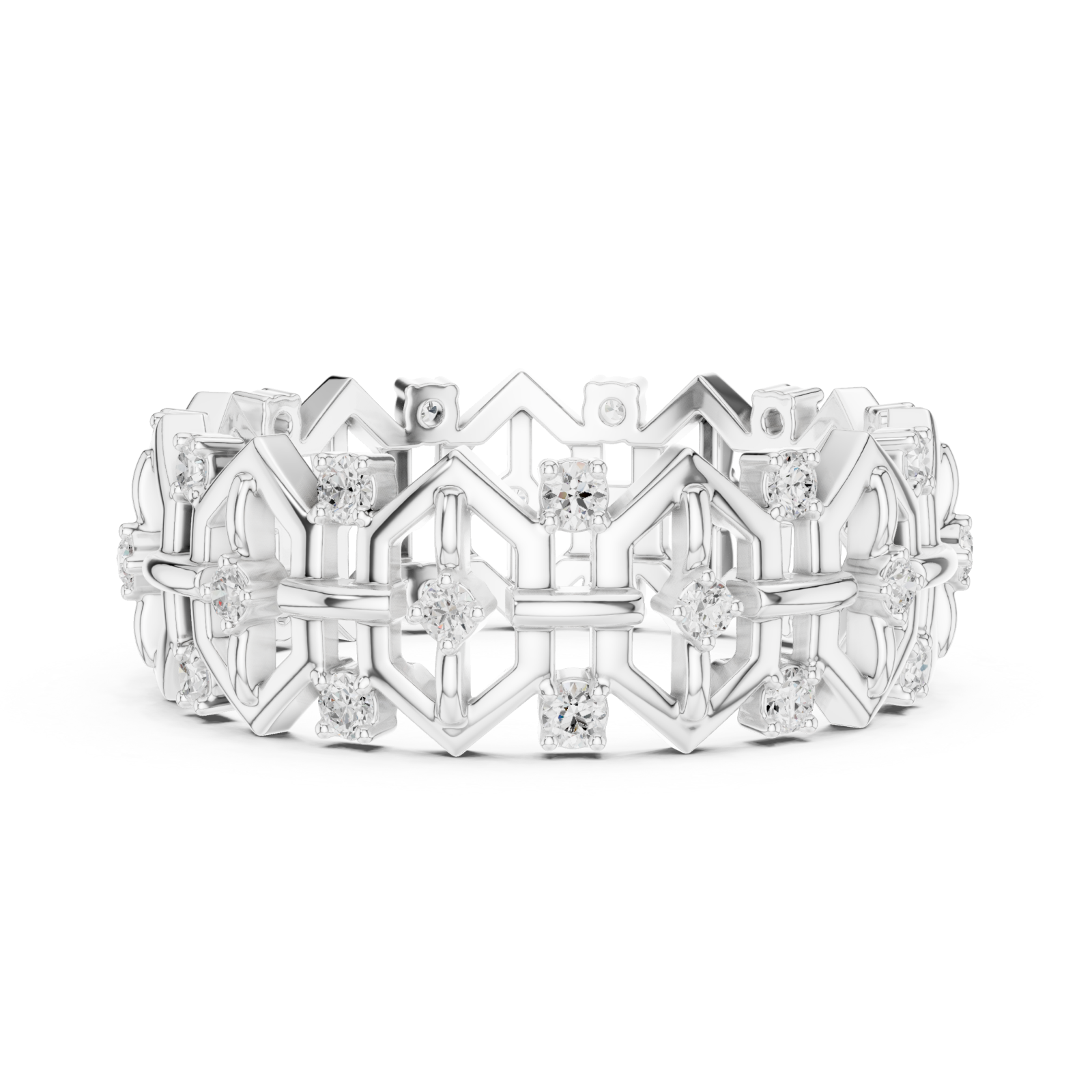  White Gold Azura Link Harmony Band Side View