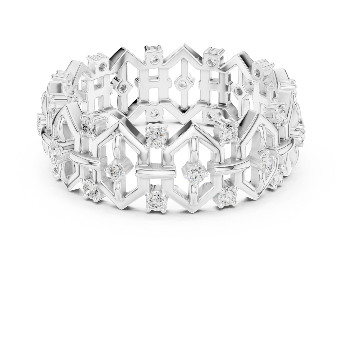  White Gold Azura Link Harmony Band Right View