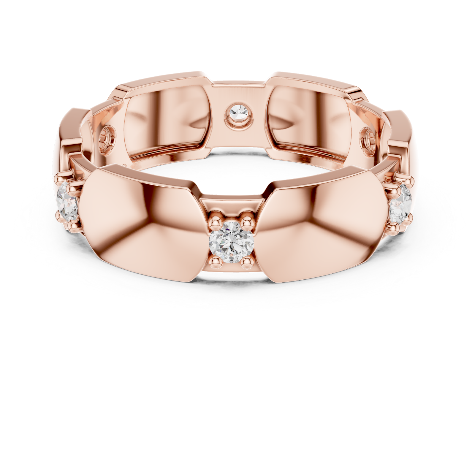  Rose Gold Eclipse Charm Eternity Band Front View
