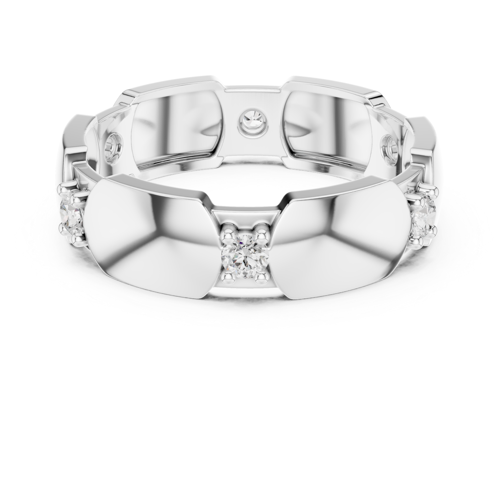  White Gold Eclipse Charm Eternity Band Front View