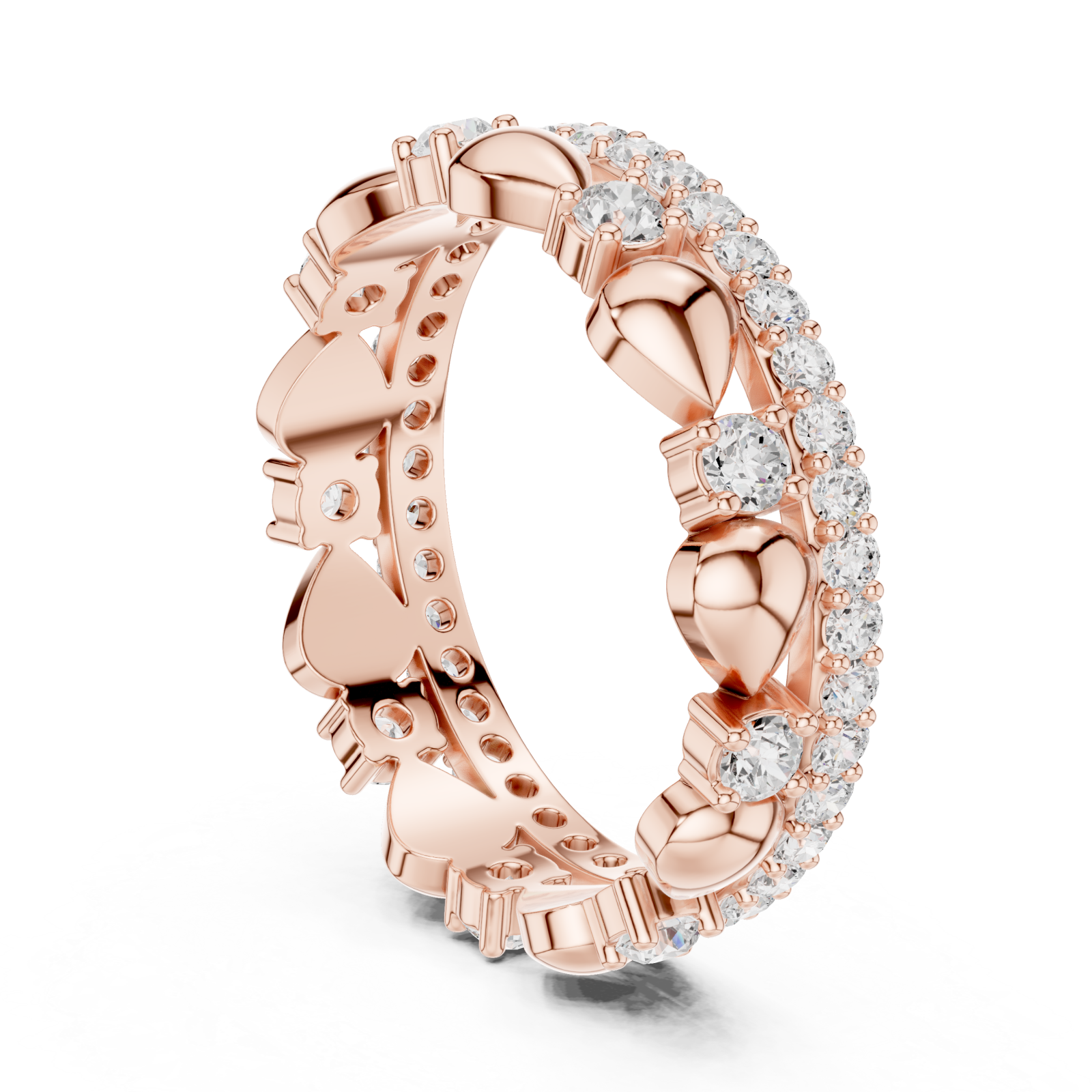  Rose Gold Eternal Blossom Petal Embrace Band Left View