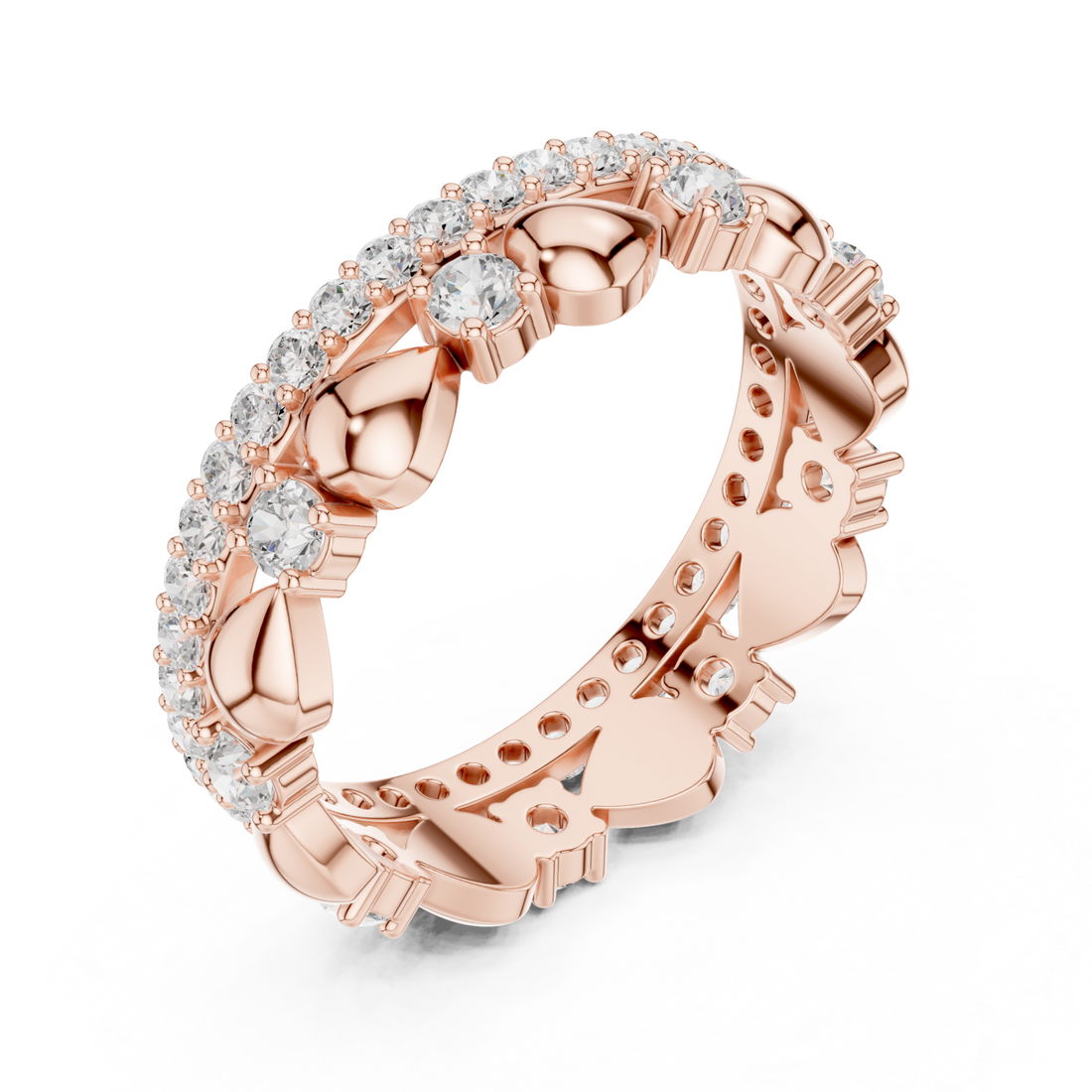  Rose Gold Eternal Blossom Petal Embrace Band Right View