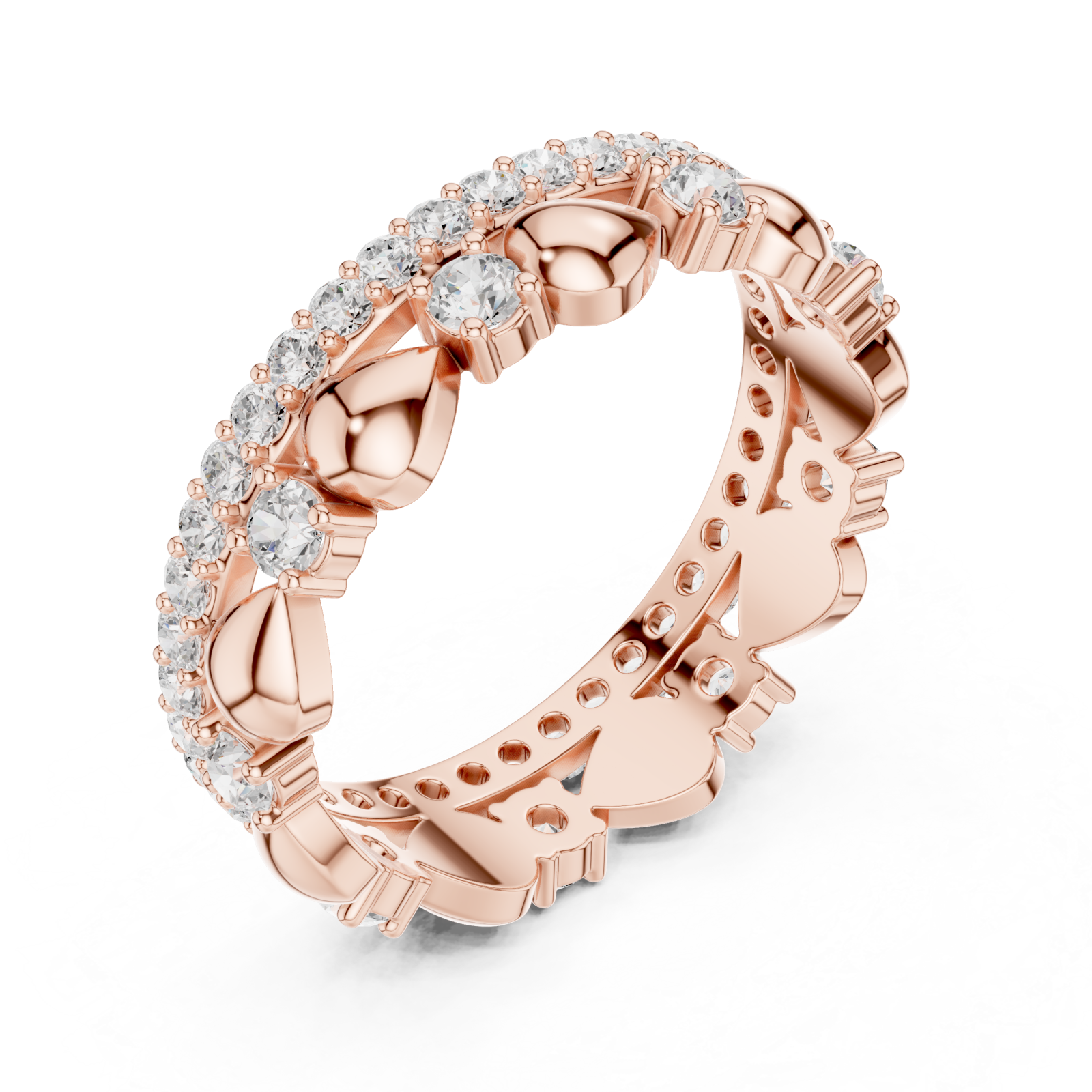  Rose Gold Eternal Blossom Petal Embrace Band Right View