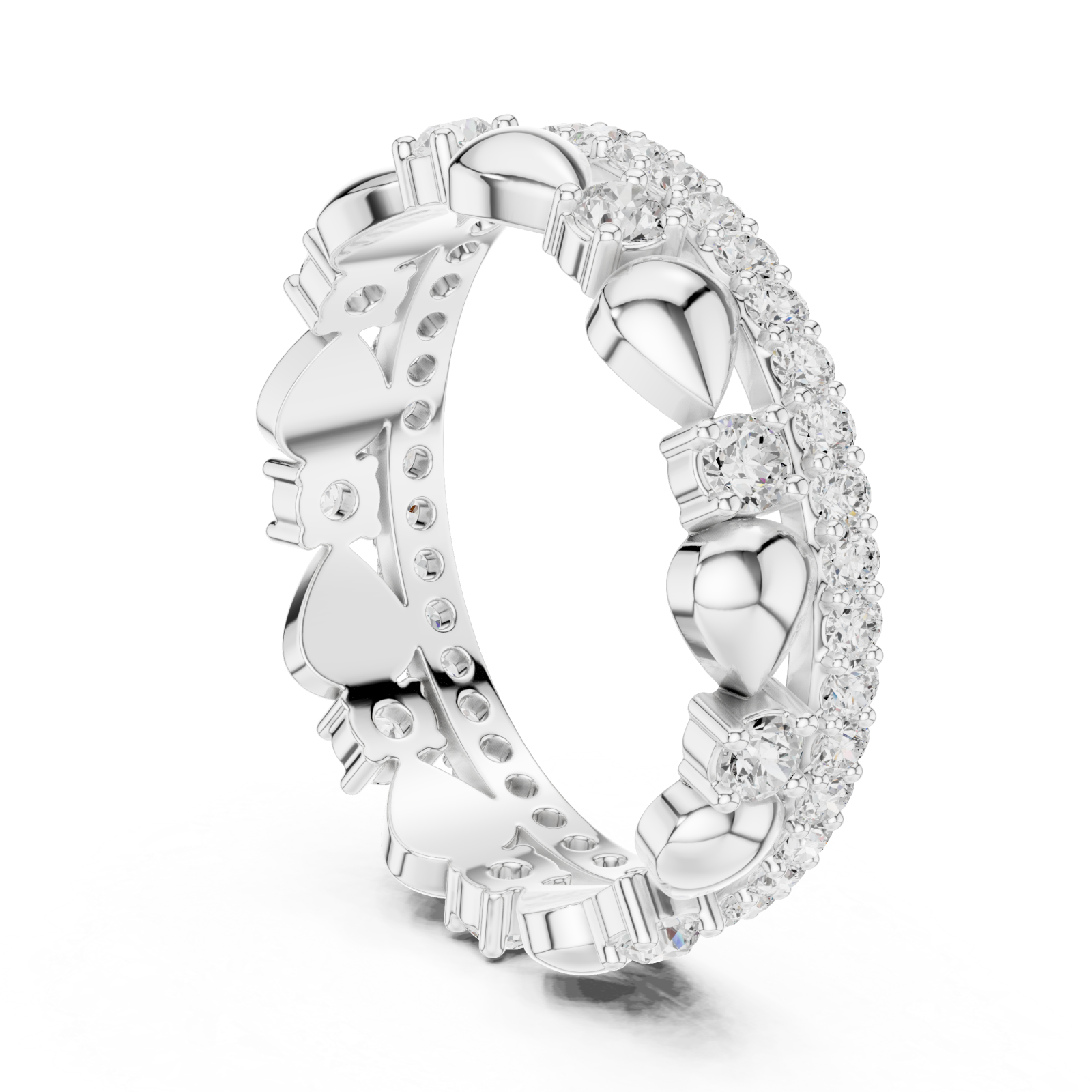 White Gold Eternal Blossom Petal Embrace Band Left View