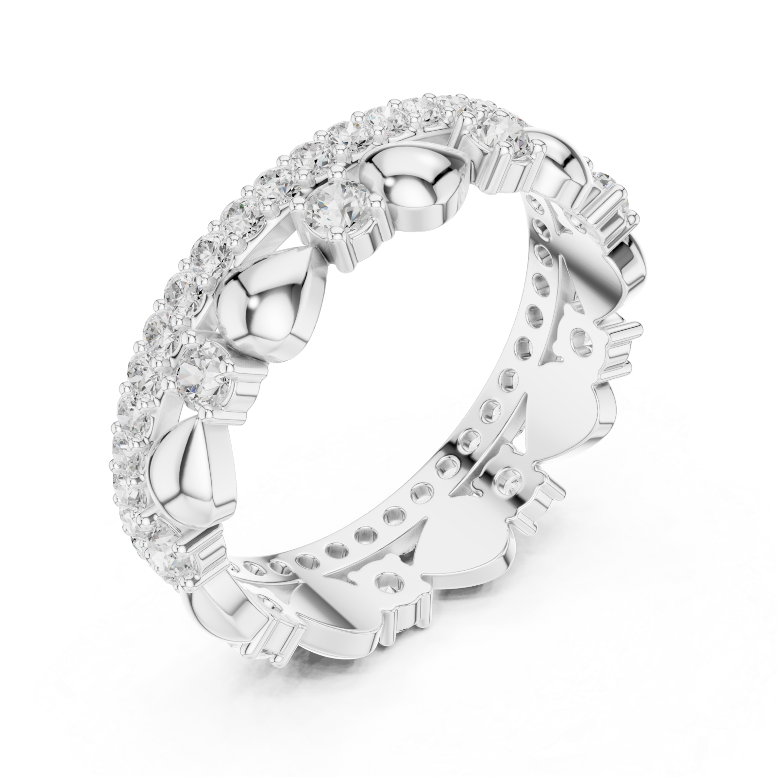  White Gold Eternal Blossom Petal Embrace Band Right View