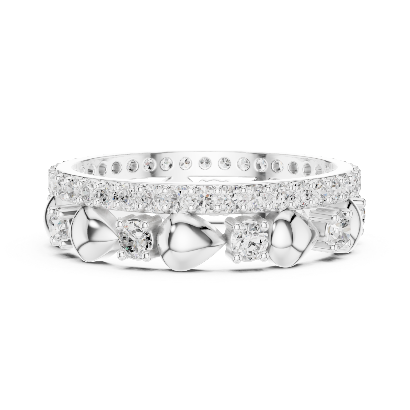  White Gold Eternal Blossom Petal Embrace Band Side View