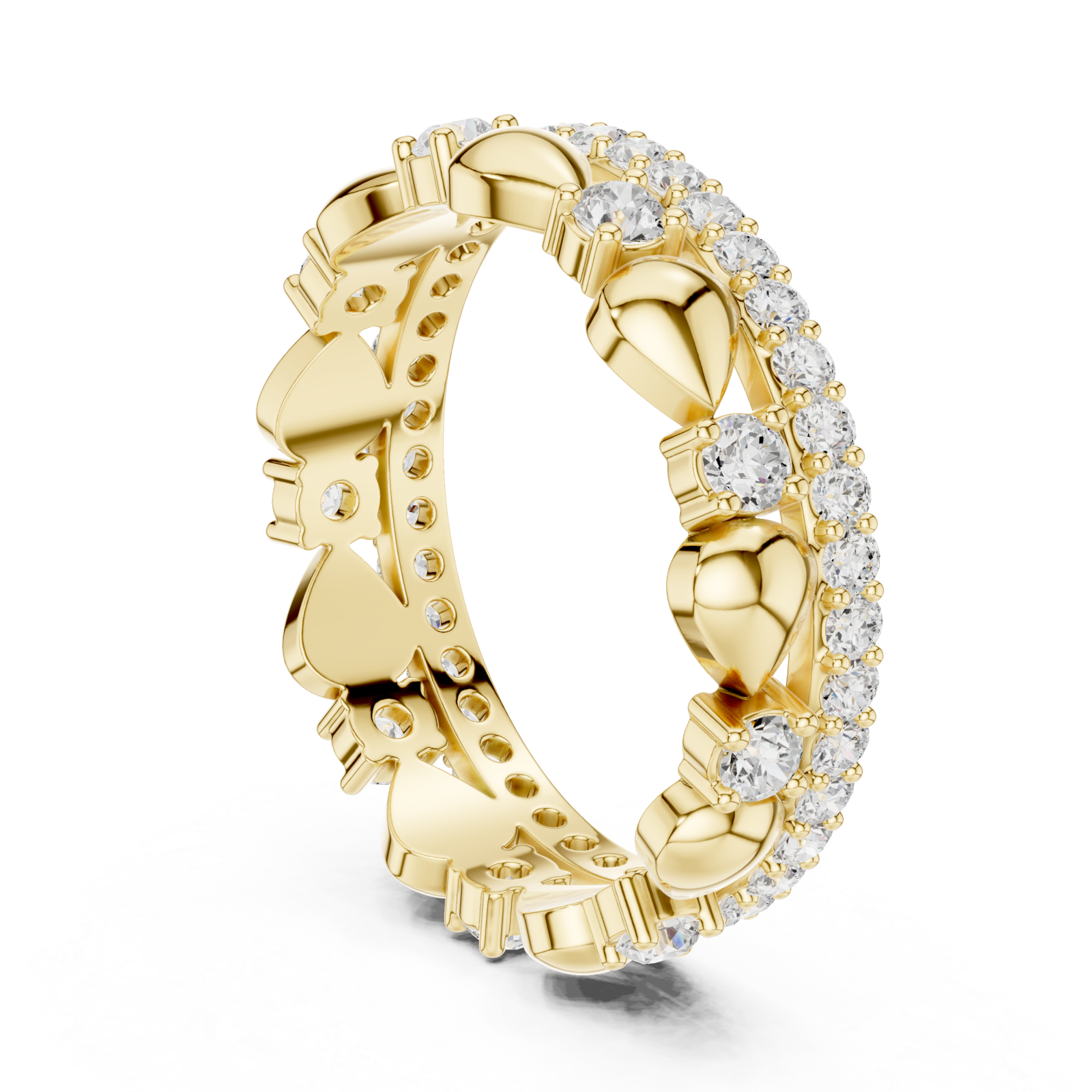  Gold Eternal Blossom Petal Embrace Band Left View