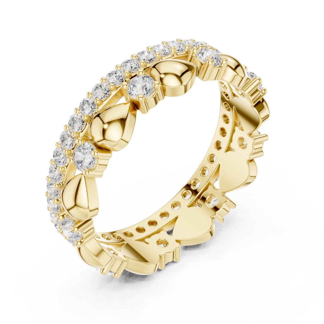 Gold Eternal Blossom Petal Embrace Band Right View