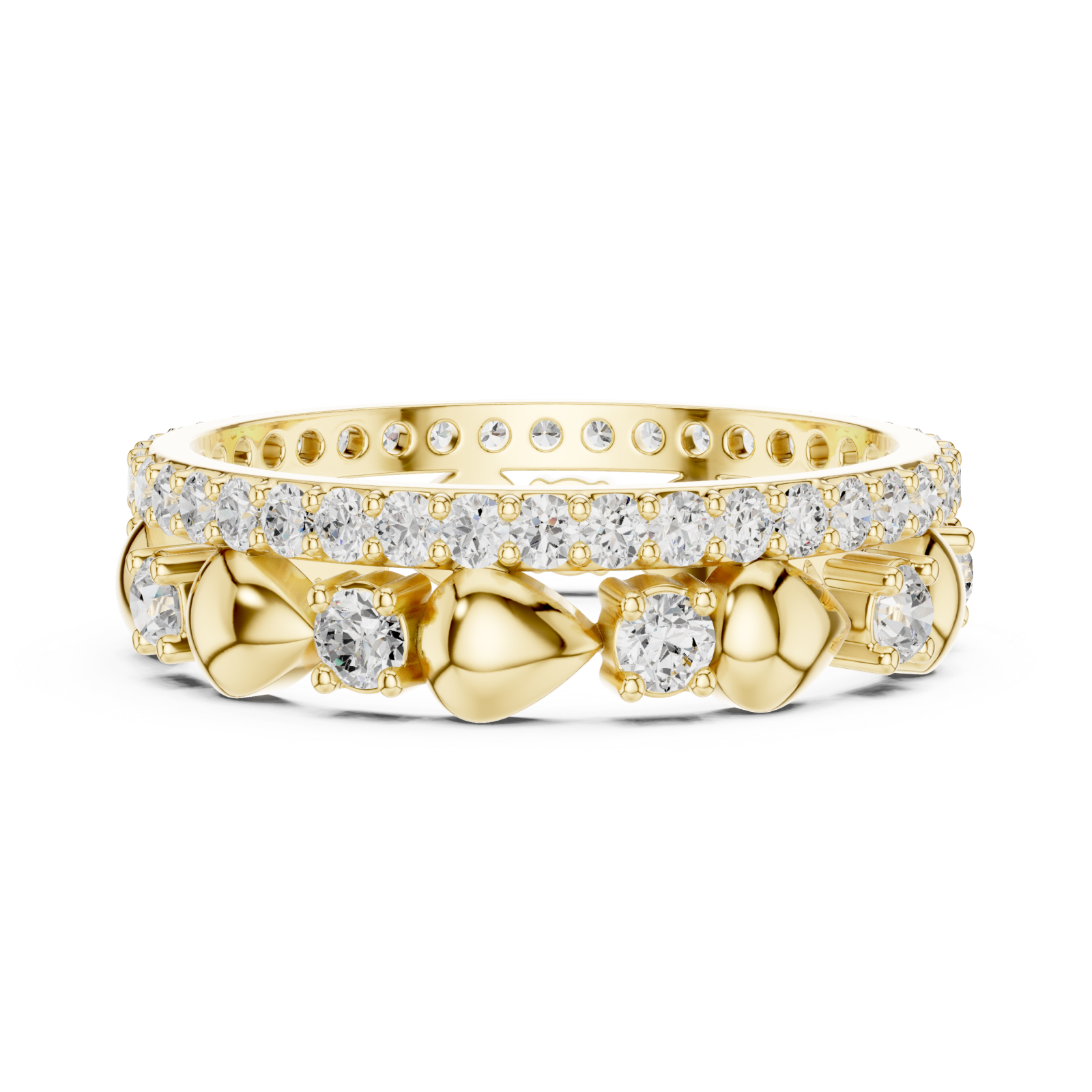  Gold Eternal Blossom Petal Embrace Band Side View