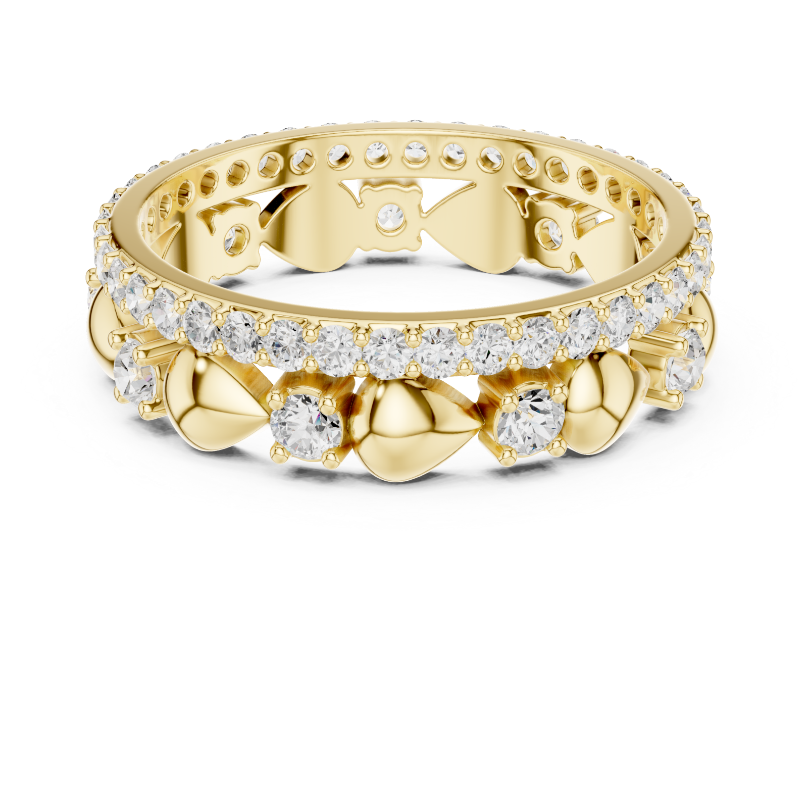  Gold Eternal Blossom Petal Embrace Band Front View