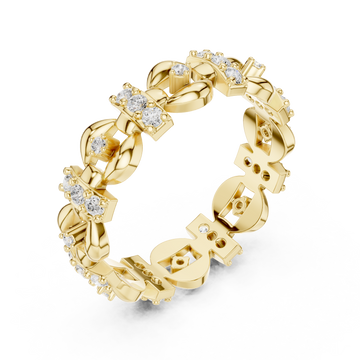 Gold Radiant Heritage Patterned Eternity Band Right View