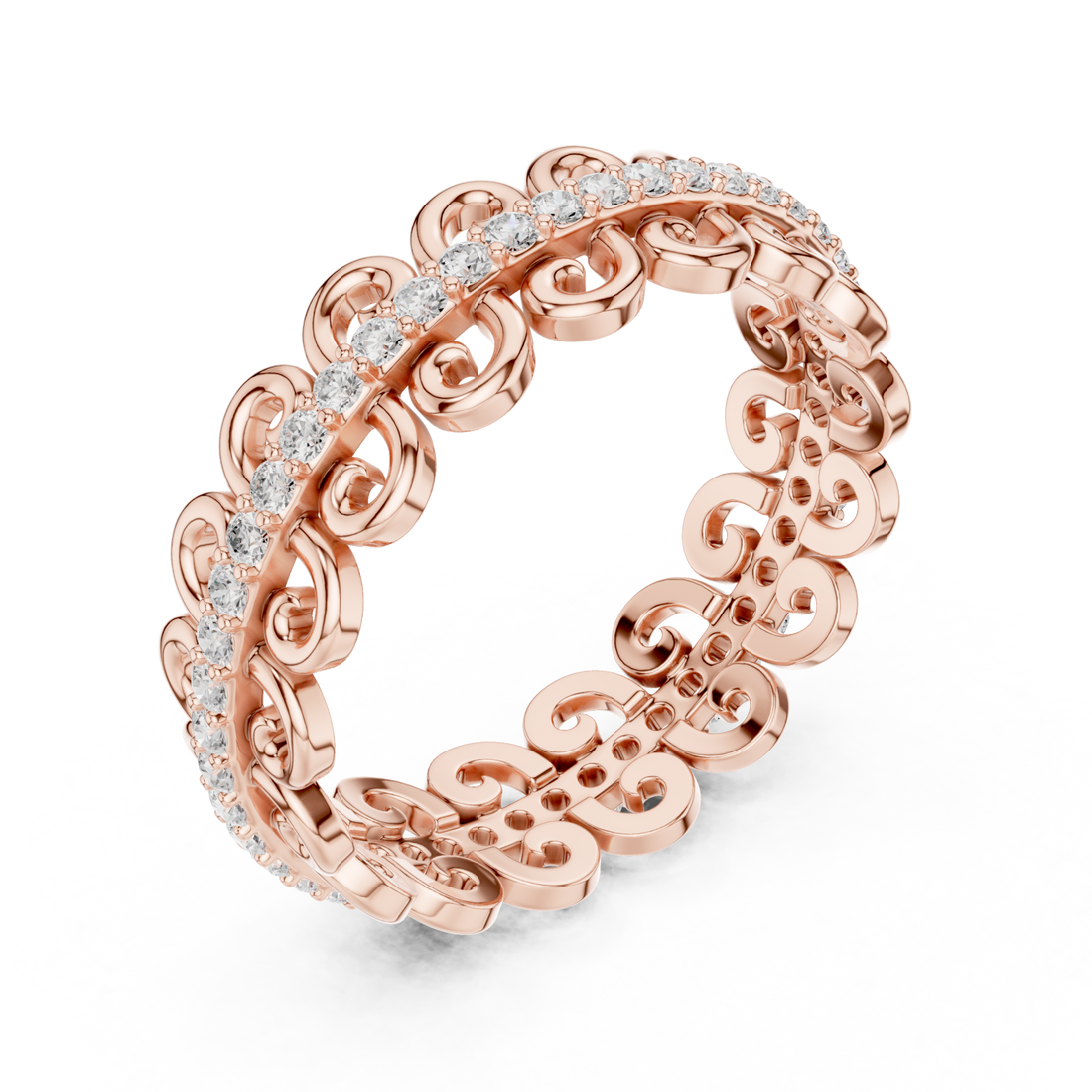  Rose Gold Eternal Grace Loop Band Ring Right View