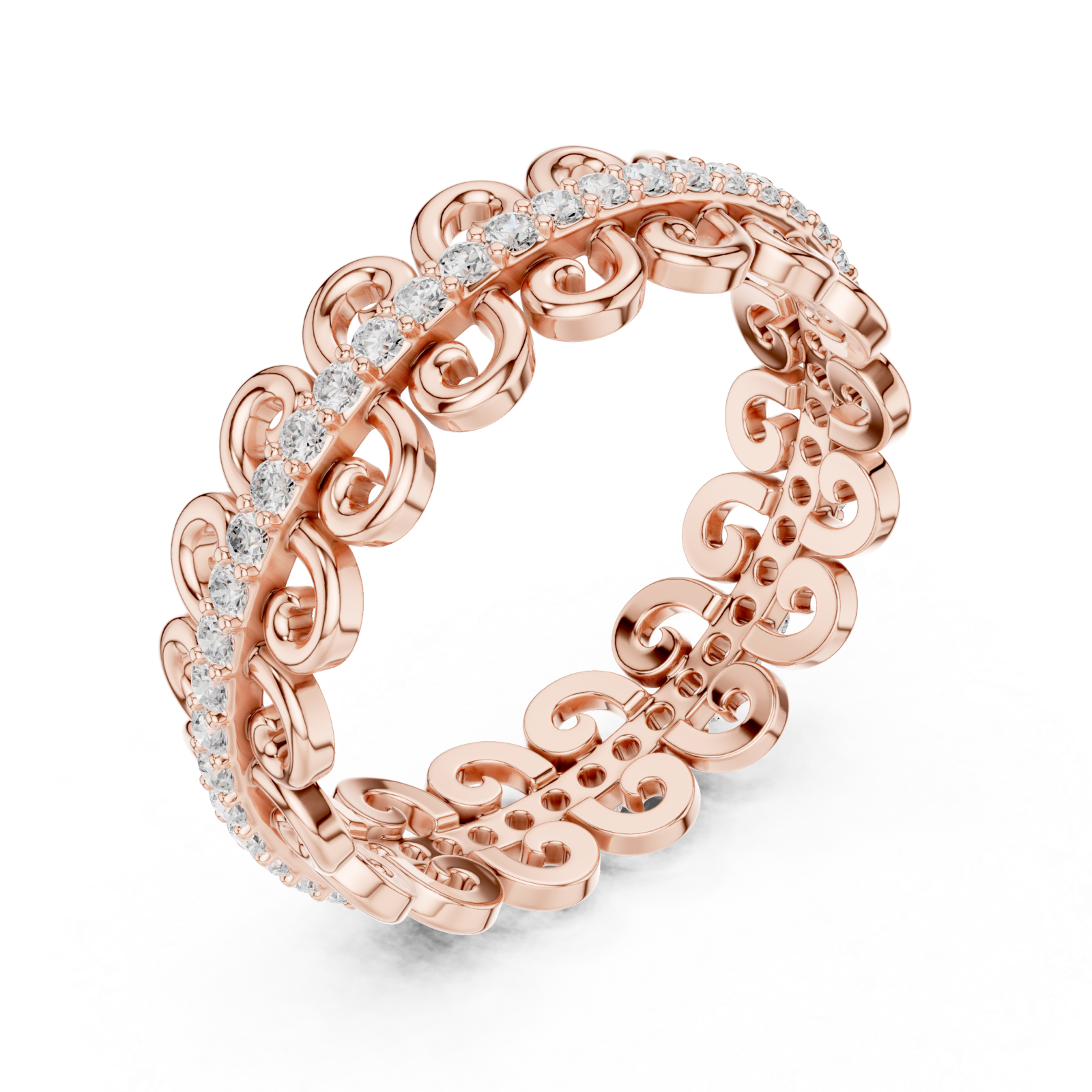 Rose Gold Eternal Grace Loop Band Ring Right View