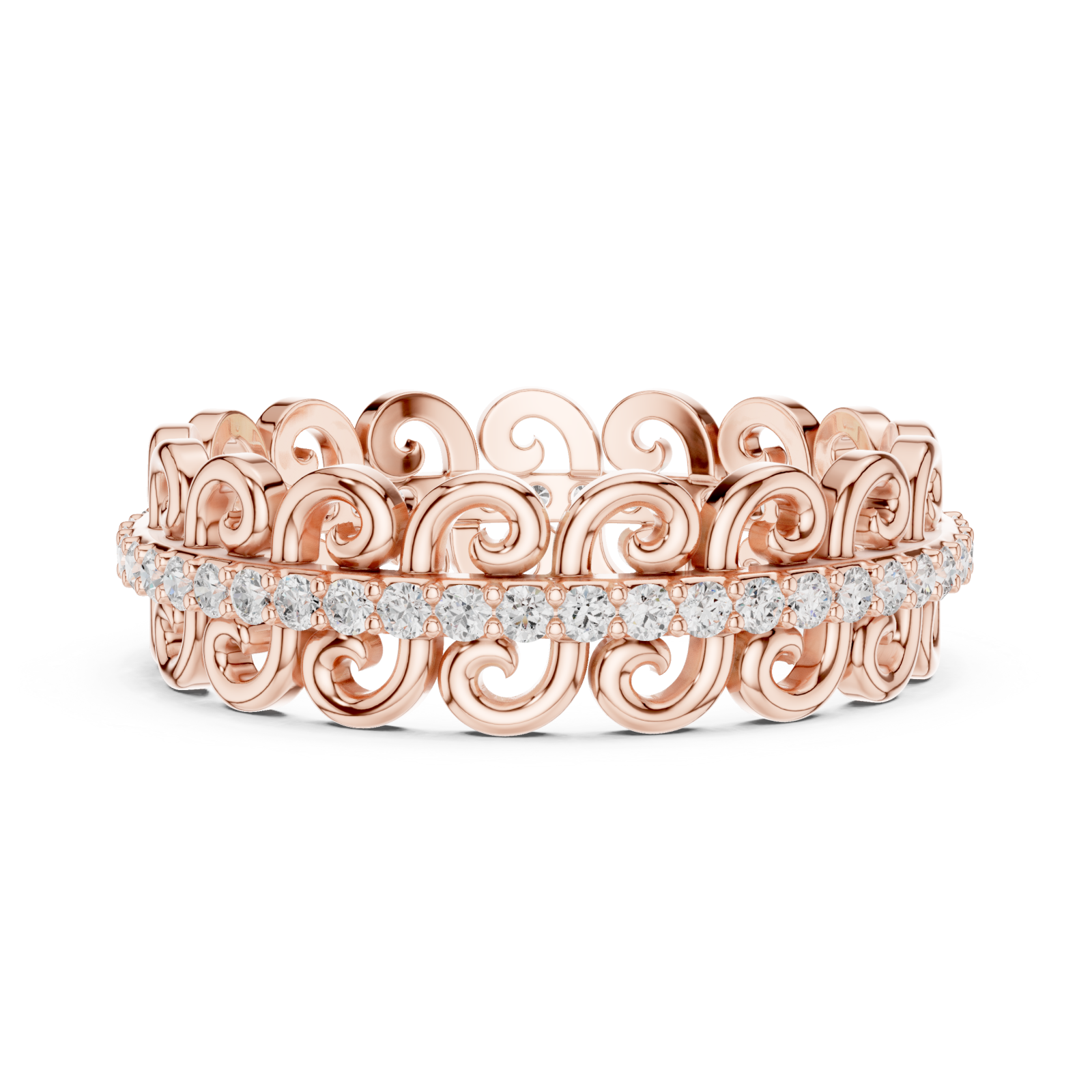  Rose Gold Eternal Grace Loop Band Ring Side View