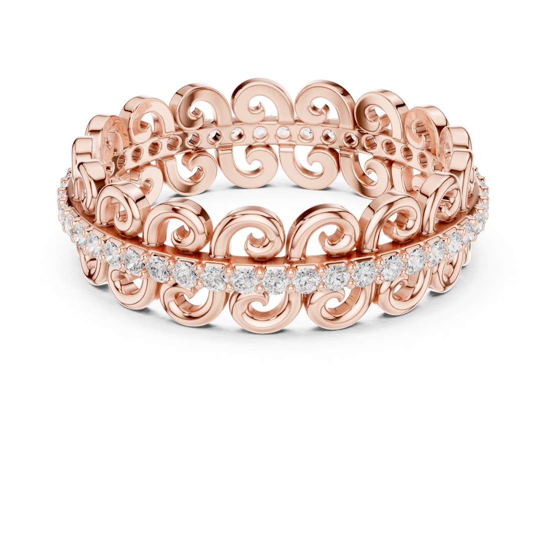  Rose Gold Eternal Grace Loop Band Ring Right View