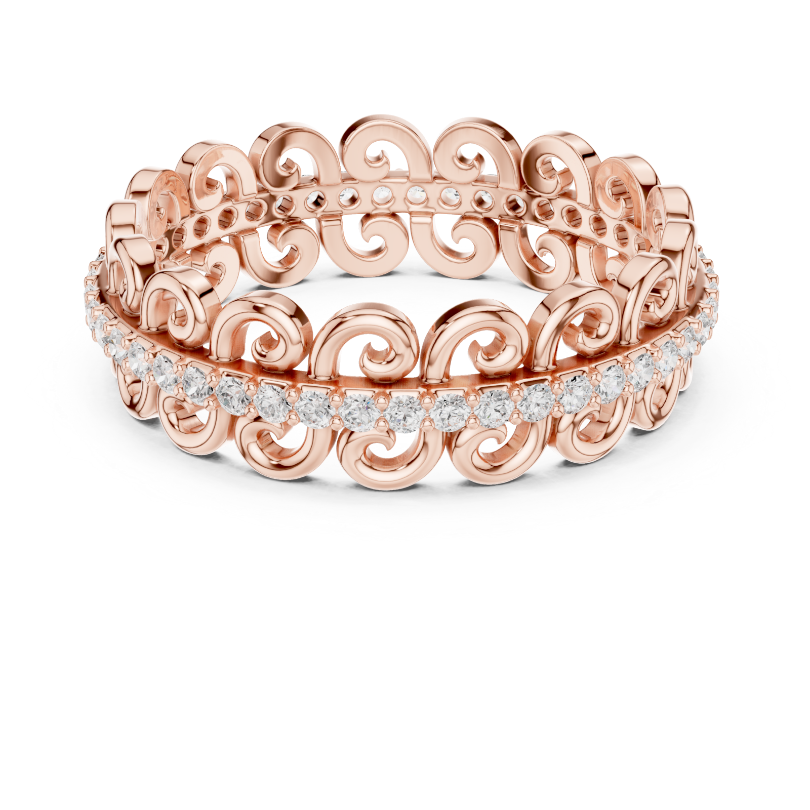  Rose Gold Eternal Grace Loop Band Ring Front View