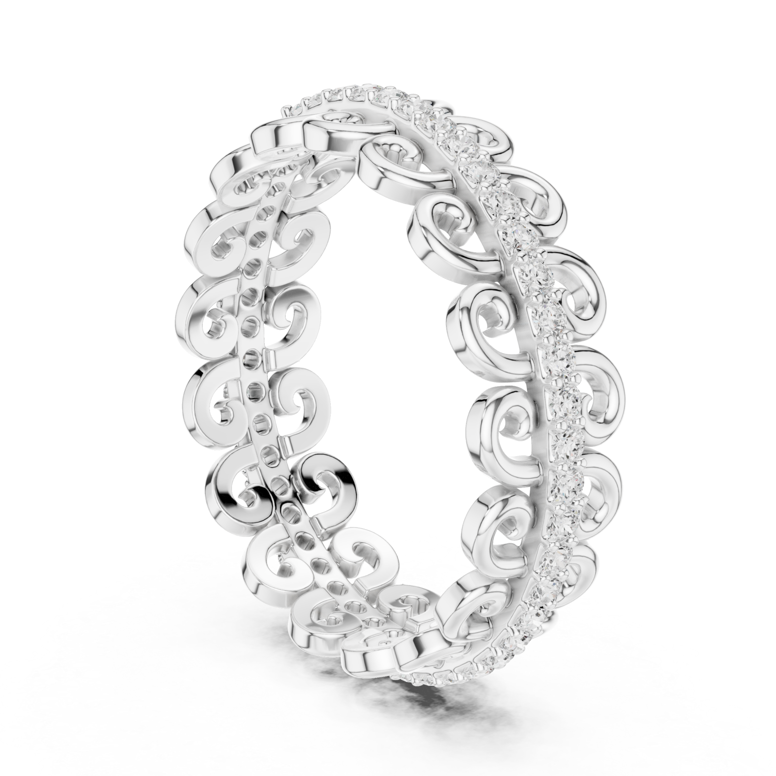  White Gold Eternal Grace Loop Band Ring Left View