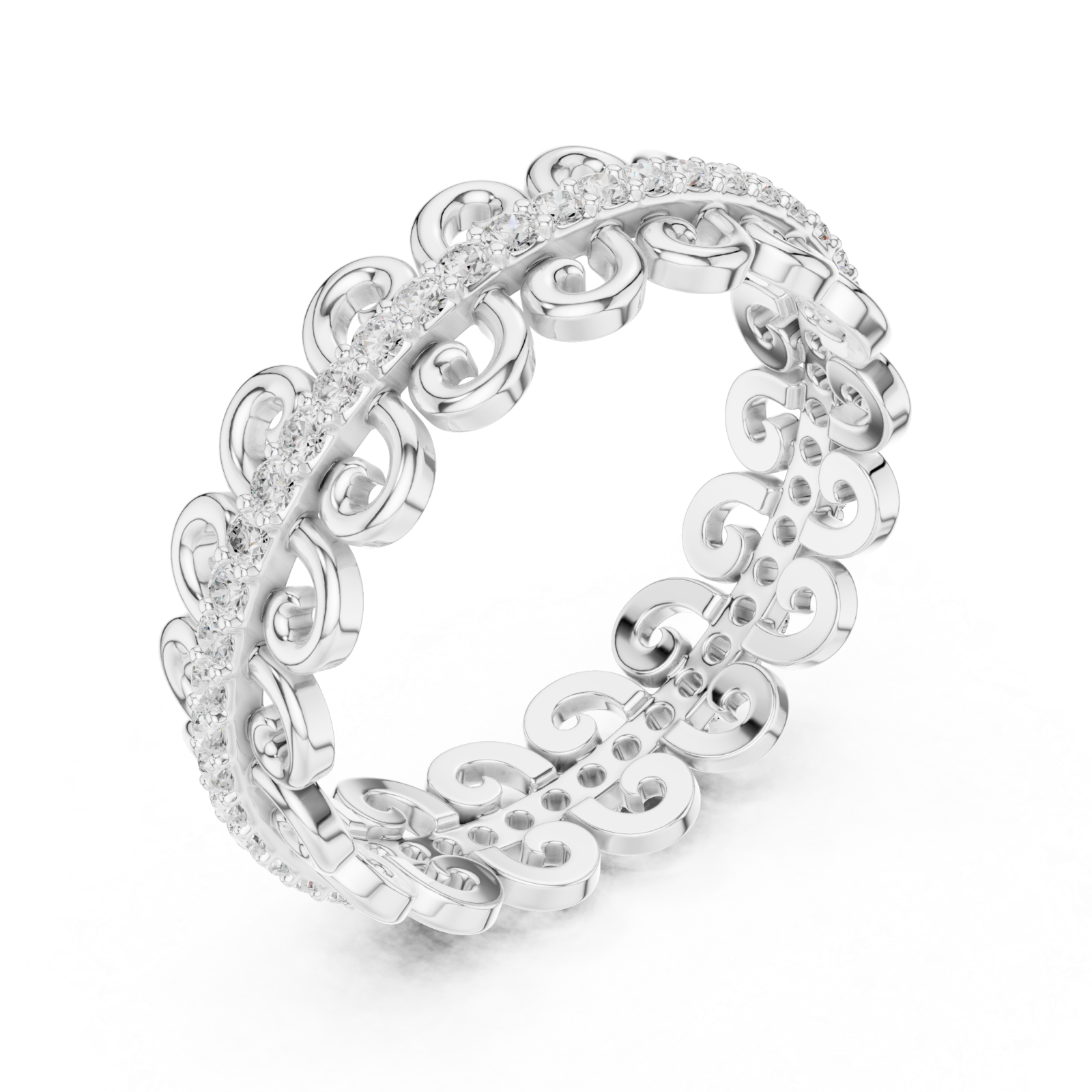  White Gold Eternal Grace Loop Band Ring Right View