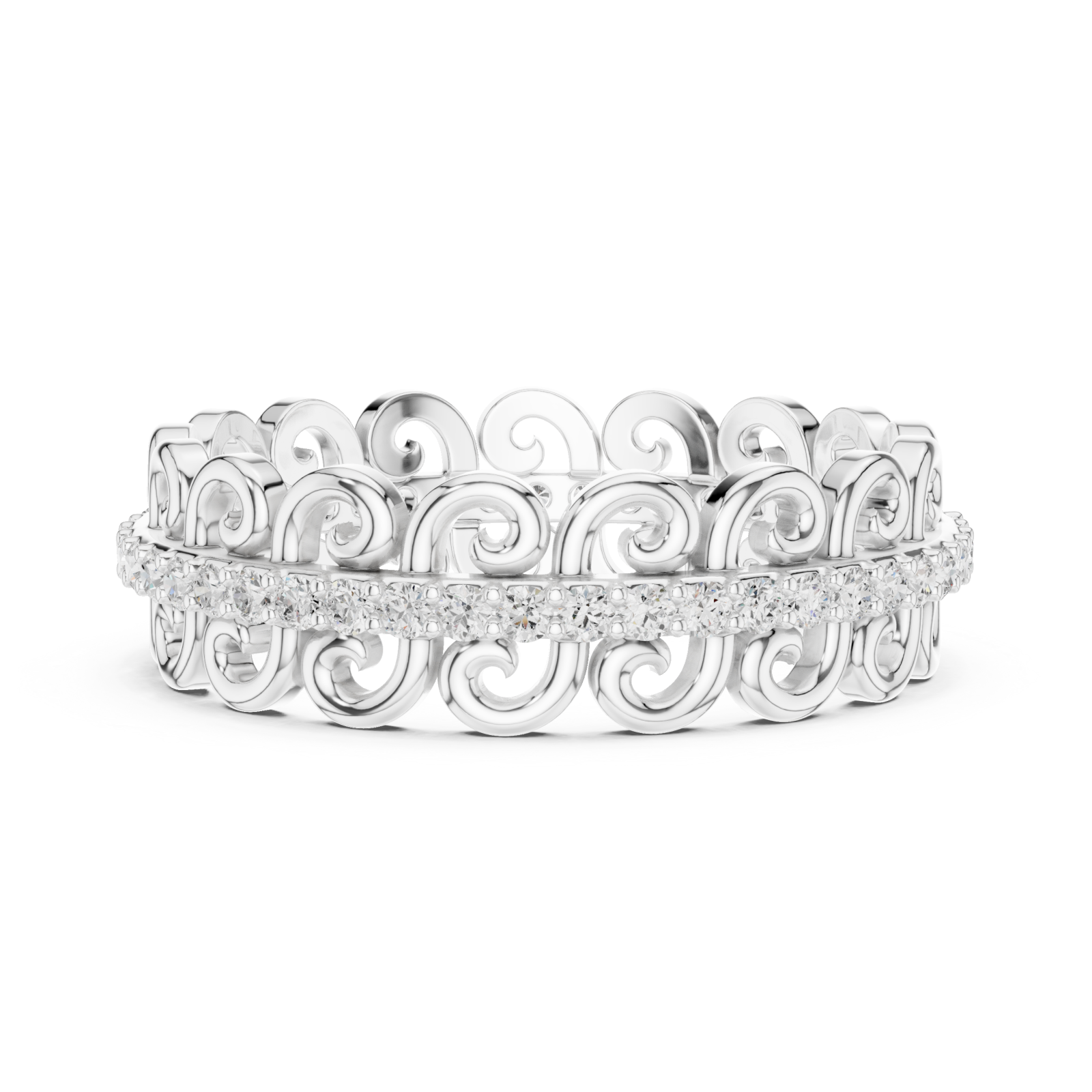  White Gold Eternal Grace Loop Band Ring Side View