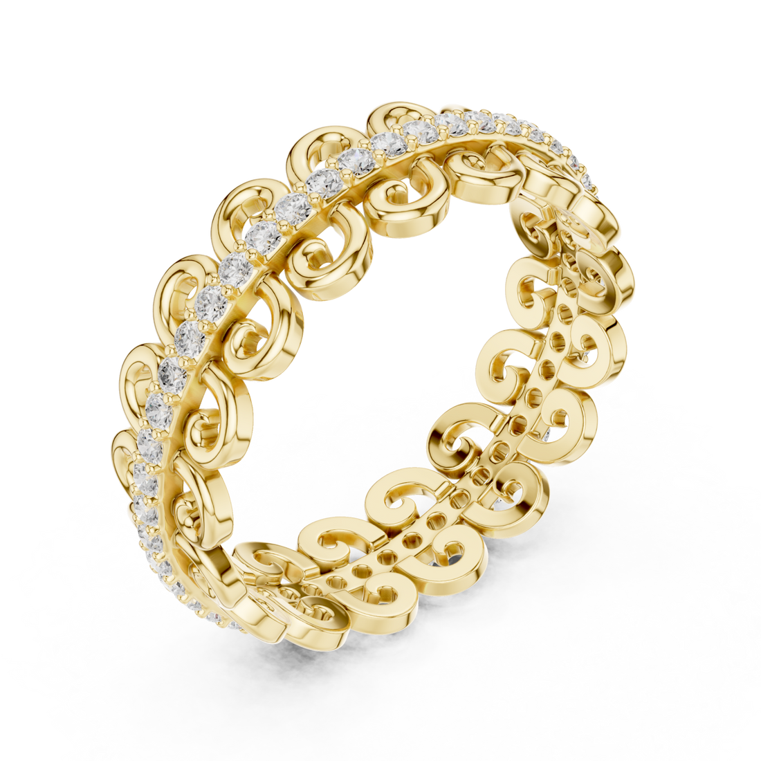Gold Eternal Grace Loop Band Ring Right View
