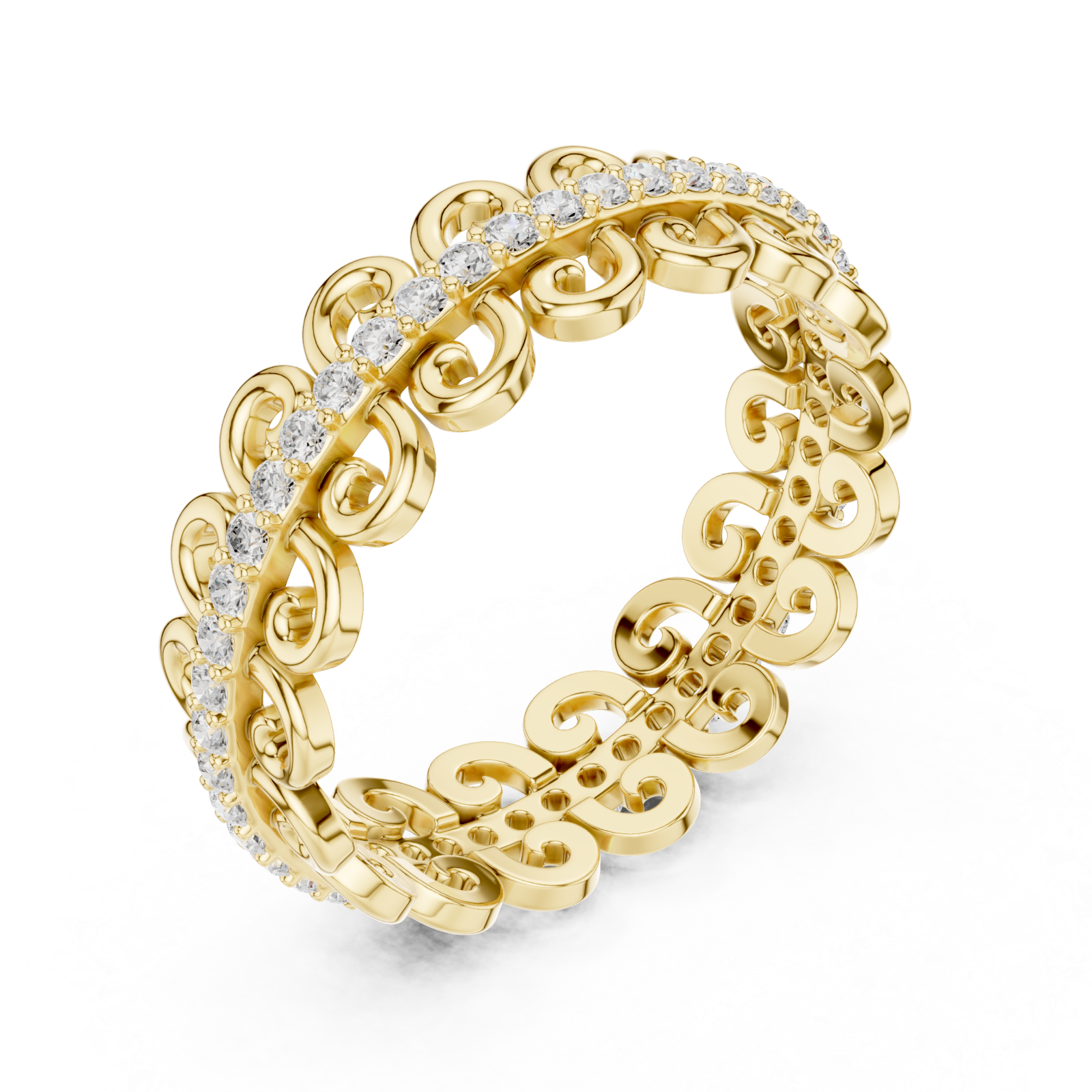 Gold Eternal Grace Loop Band Ring Right View