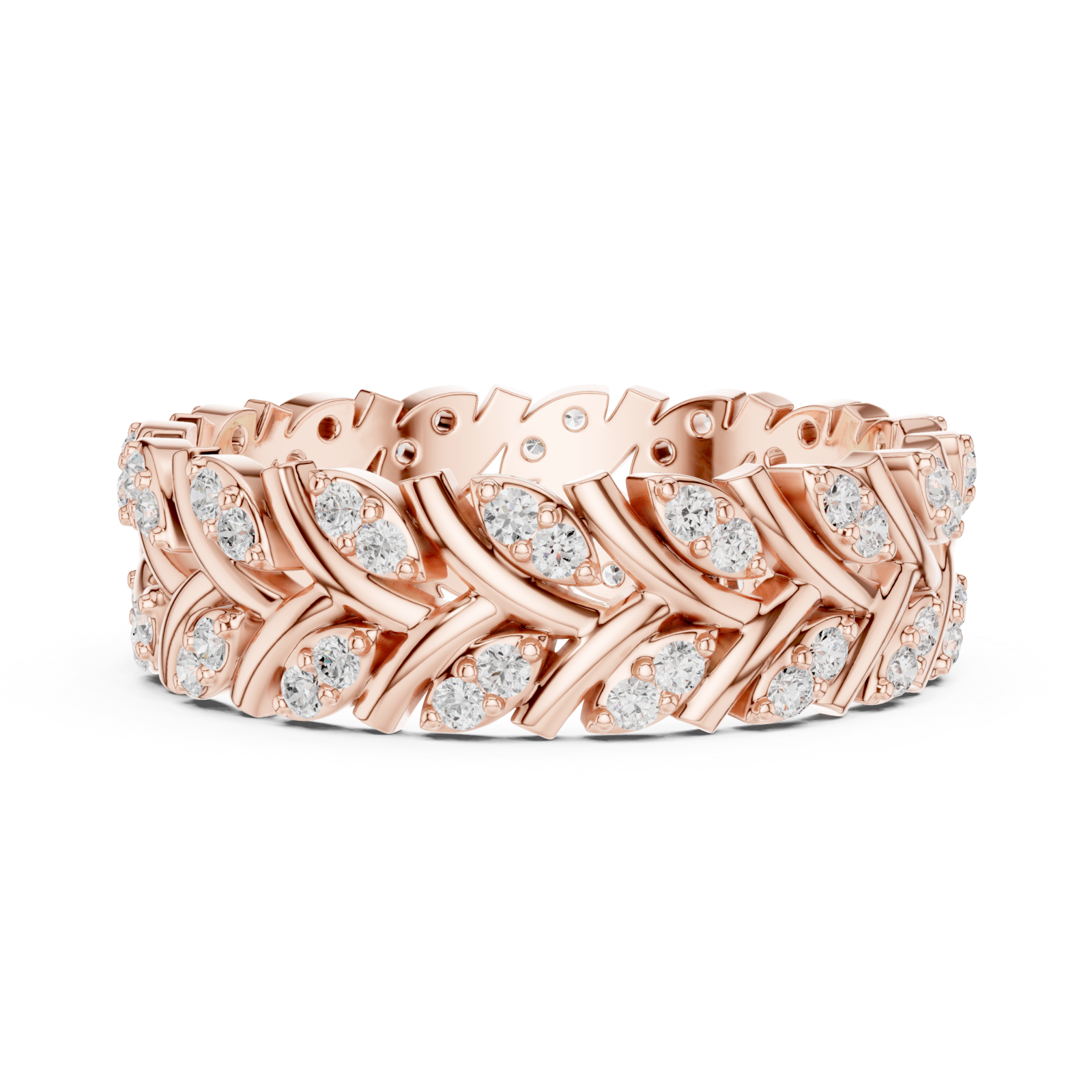  Rose Gold Enchanted Laurel Dream Band Ring Side View