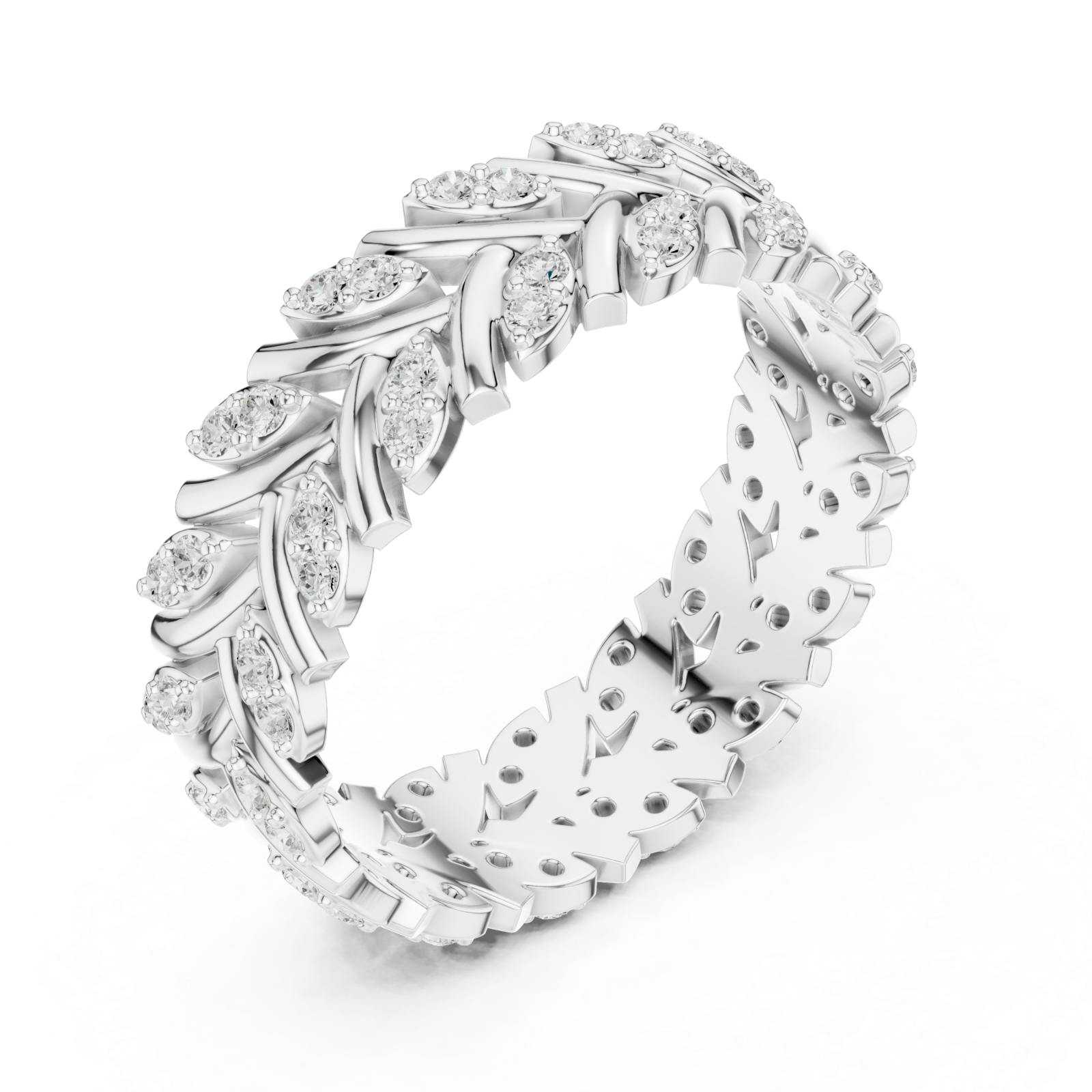  White Gold Enchanted Laurel Dream Band Ring Right View