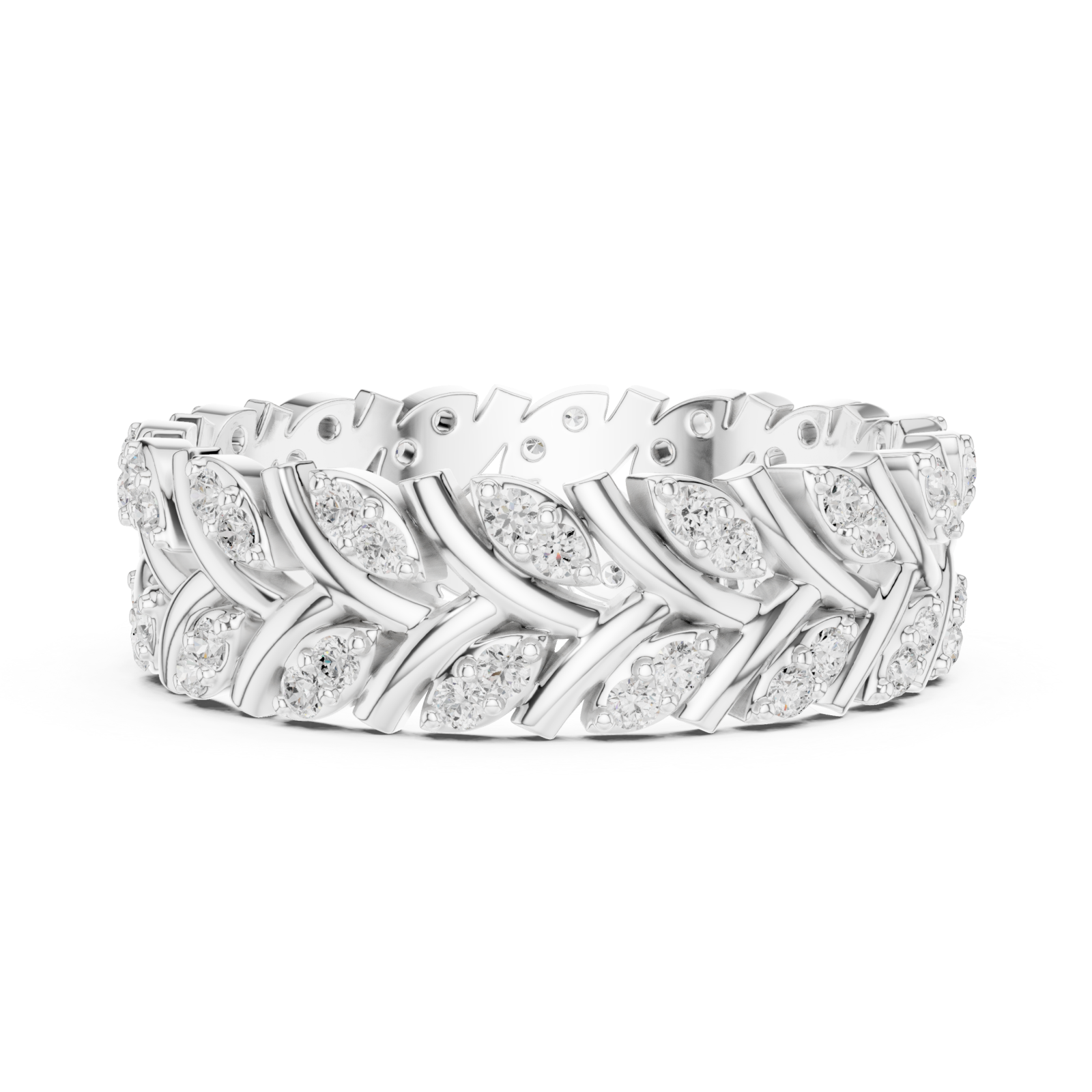 White Gold Enchanted Laurel Dream Band Ring Side View