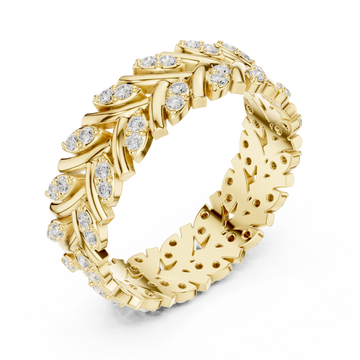 Gold Enchanted Laurel Dream Band Ring Right View