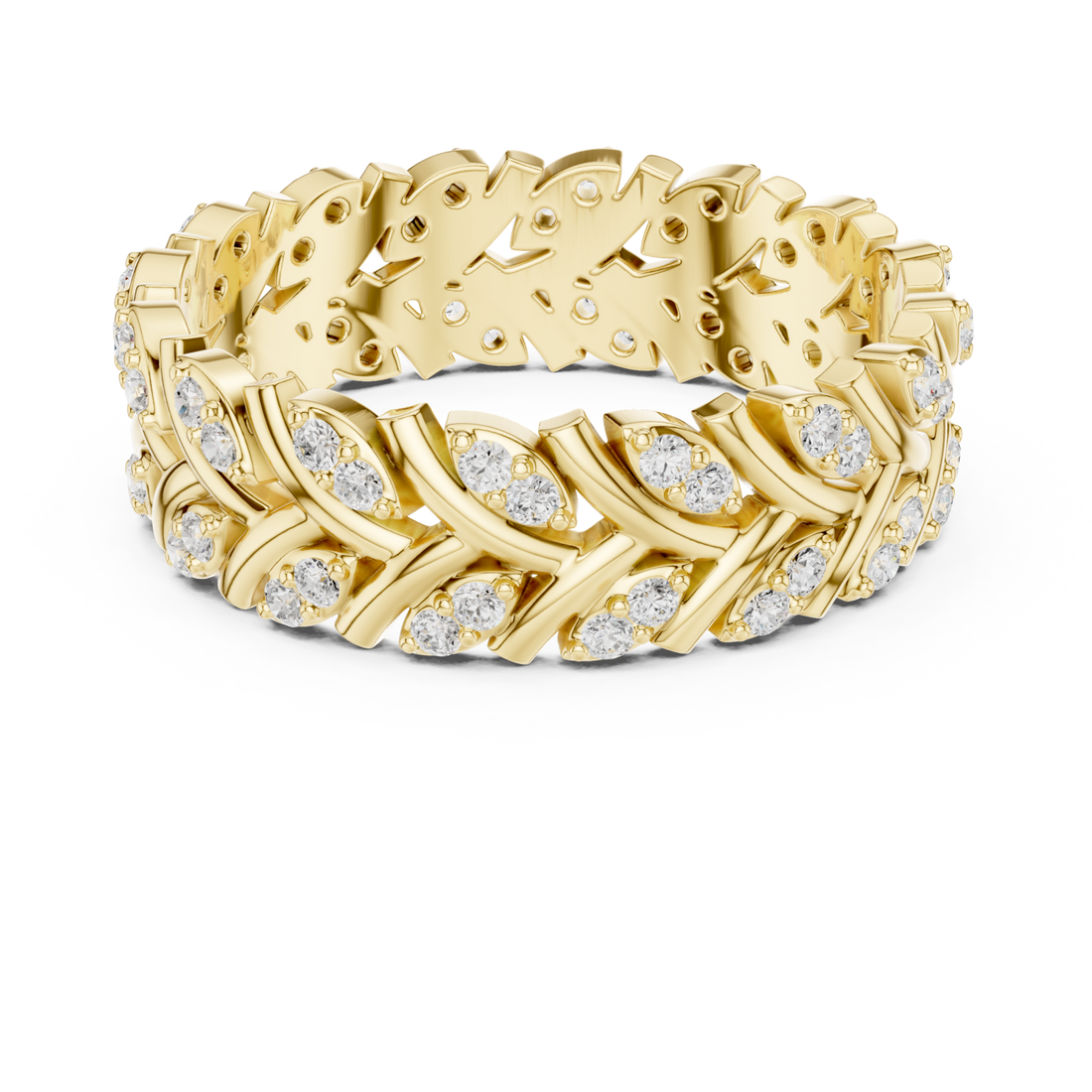 Gold Enchanted Laurel Dream Band Ring Right View