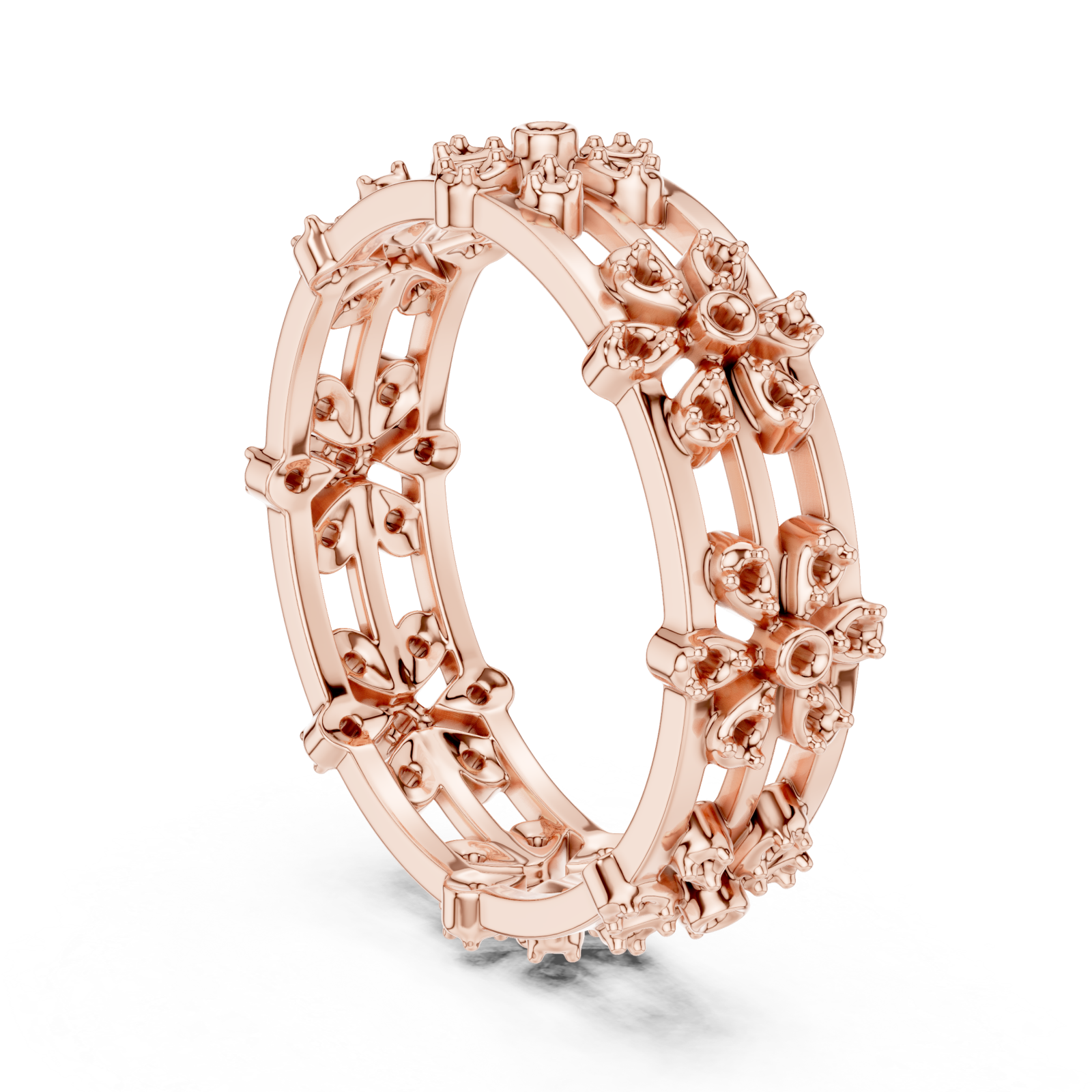  Rose Gold Floral Muse Eternity Band Left View
