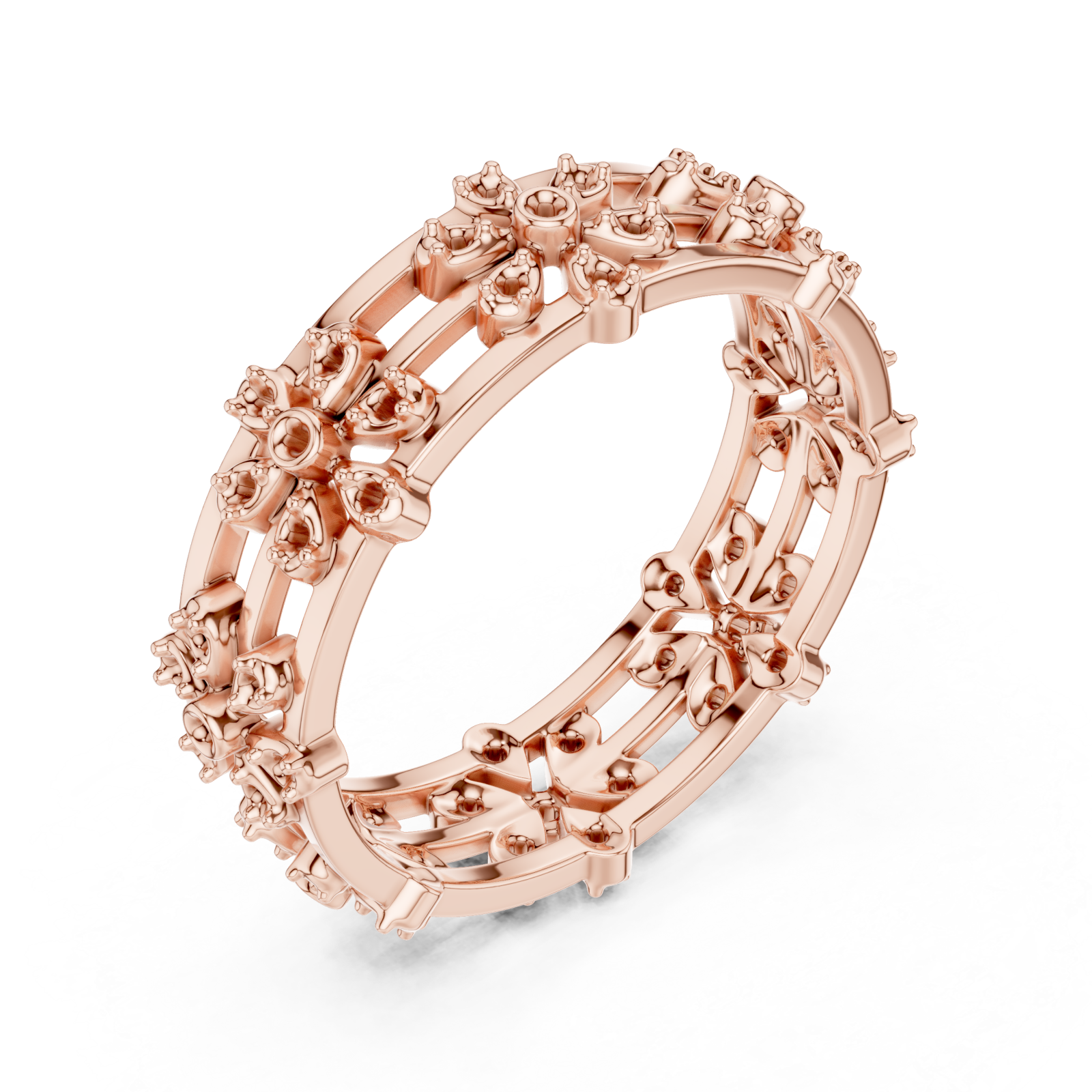  Rose Gold Floral Muse Eternity Band Right View