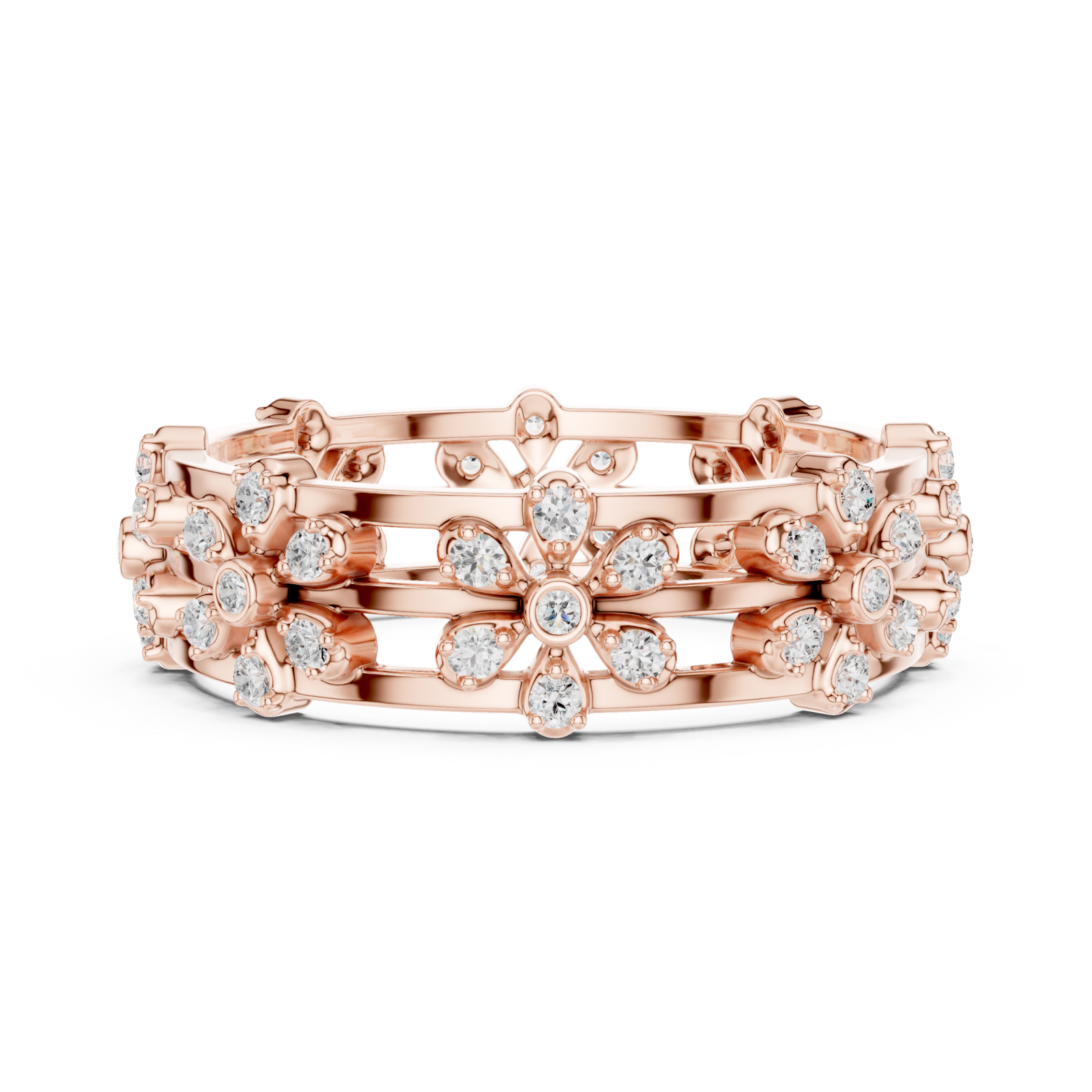  Rose Gold Floral Muse Eternity Band Side View