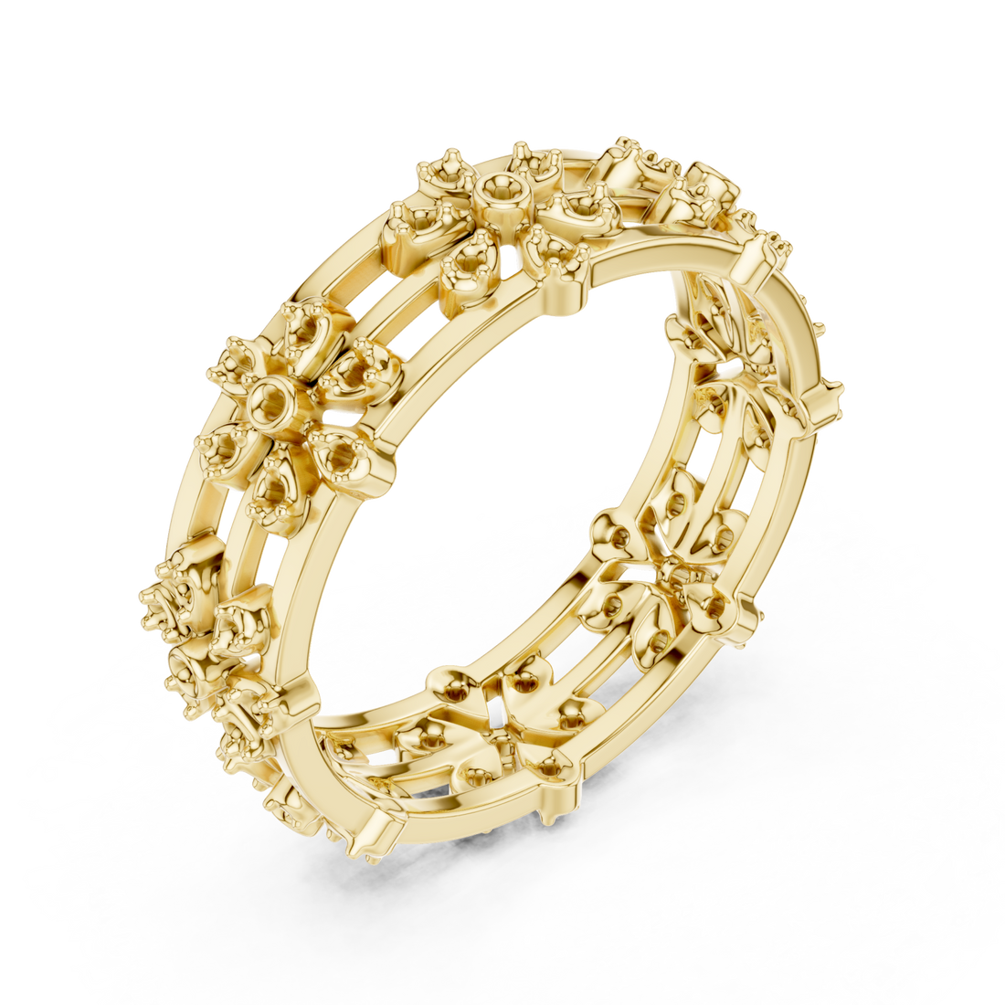 Gold Floral Muse Eternity Band Right View