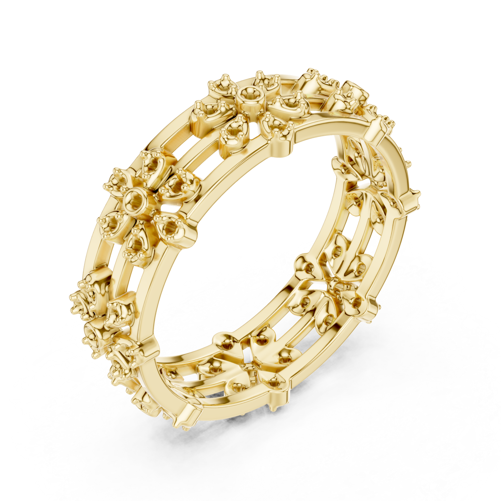 Gold Floral Muse Eternity Band Right View