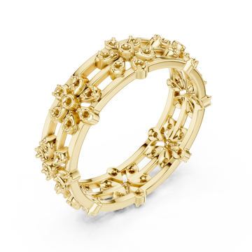 Gold Floral Muse Eternity Band Right View