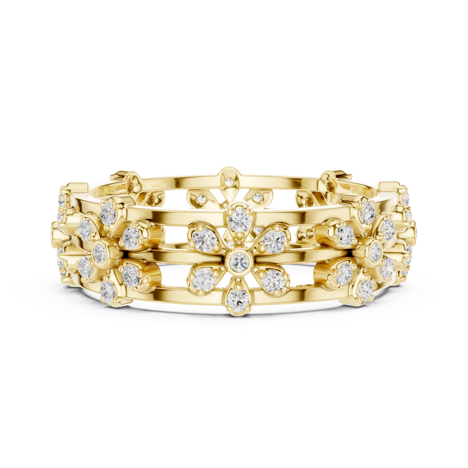  Gold Floral Muse Eternity Band Side View