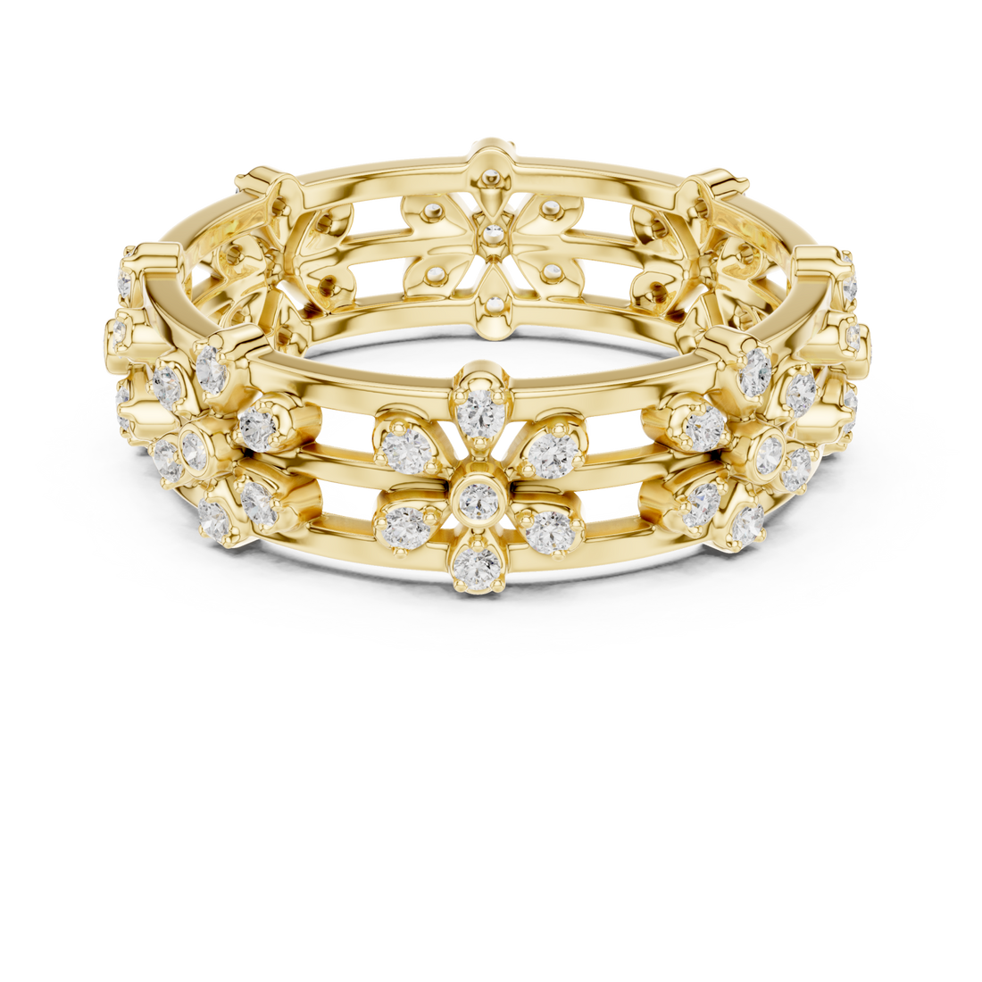 Gold Floral Muse Eternity Band Right View