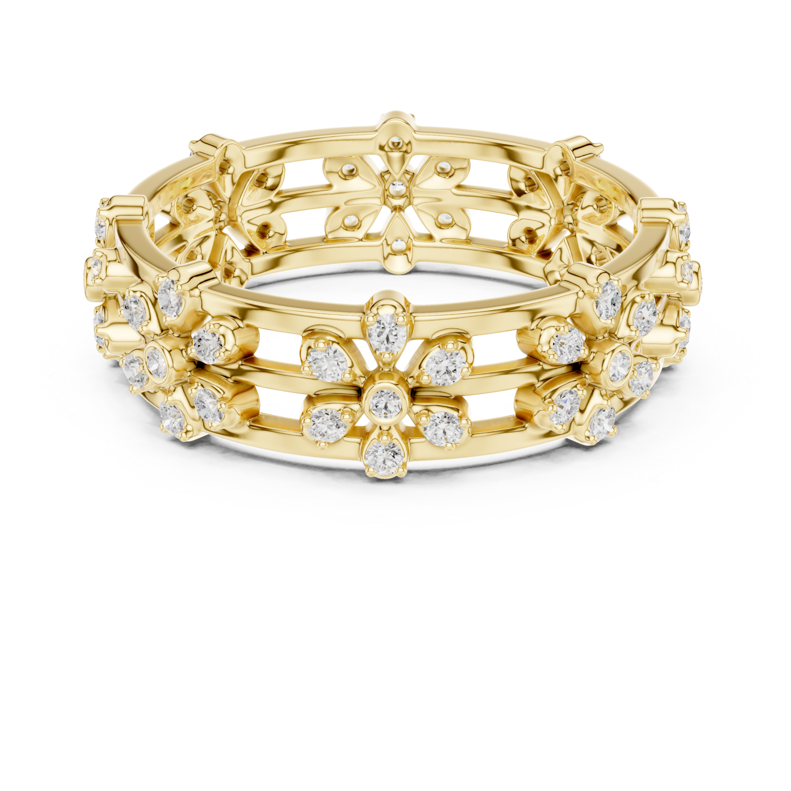  Gold Floral Muse Eternity Band Front View