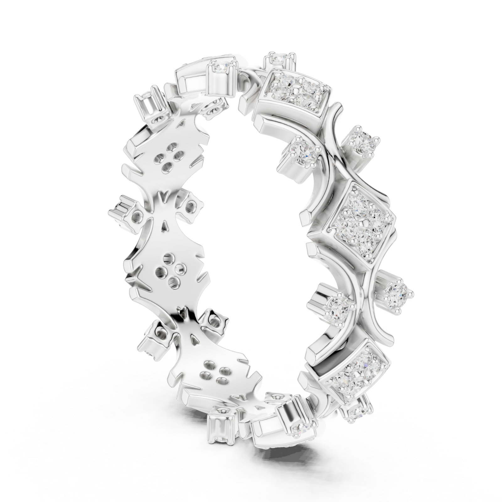  White Gold Garden Luxe Band Ring Left View