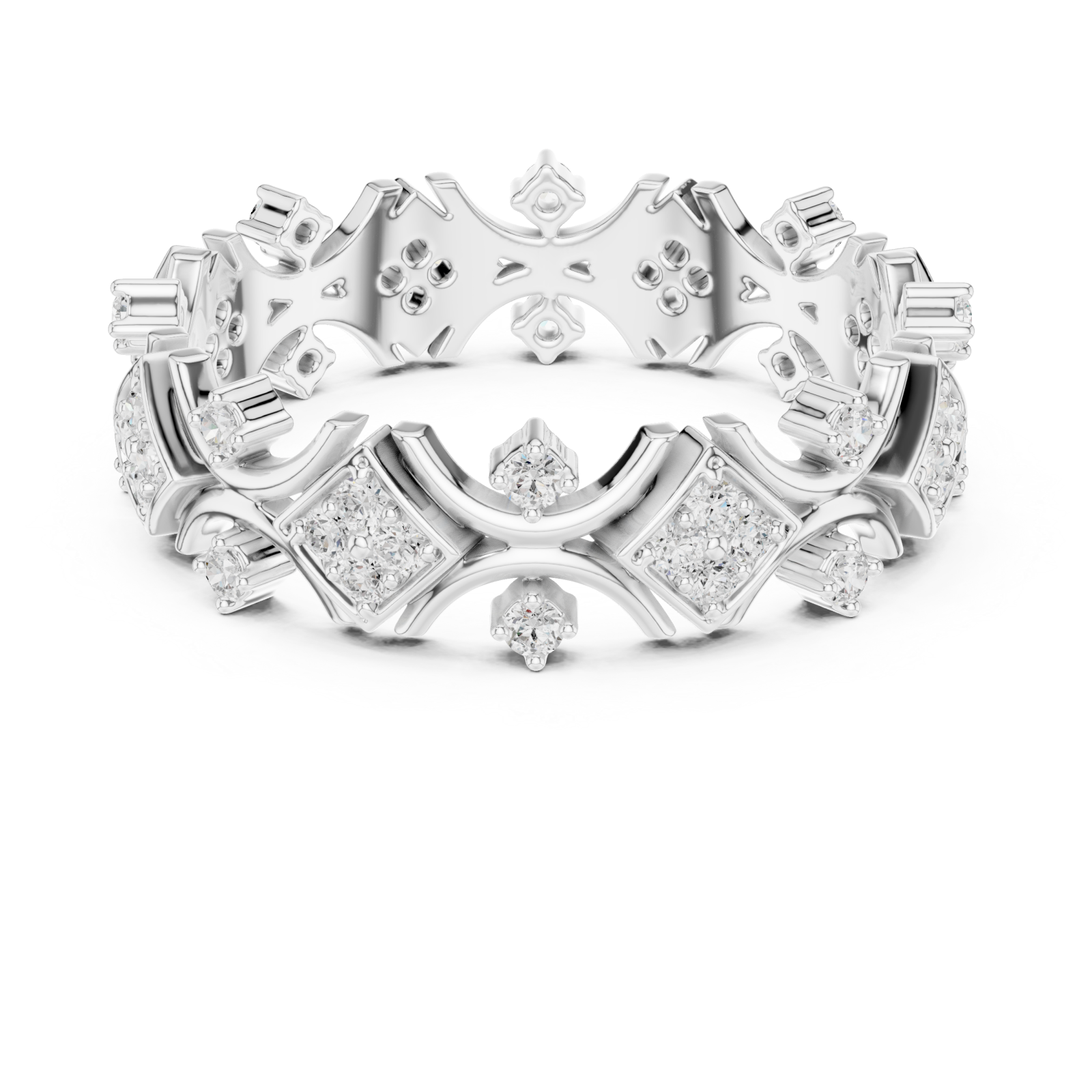  White Gold Garden Luxe Band Ring Front View