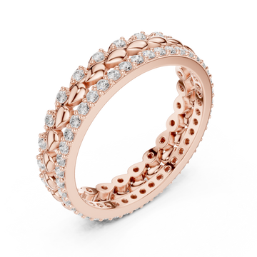  Rose Gold Radiant Bloom Garland Eternity Band Right View