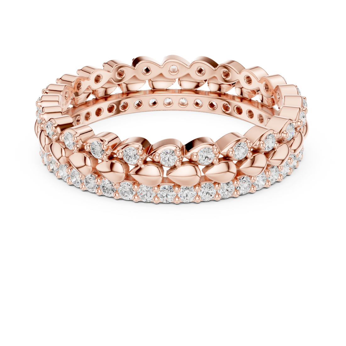  Rose Gold Radiant Bloom Garland Eternity Band Right View