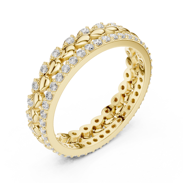Gold Radiant Bloom Garland Eternity Band Right View