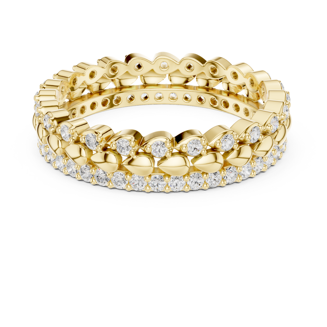 Gold Radiant Bloom Garland Eternity Band Right View