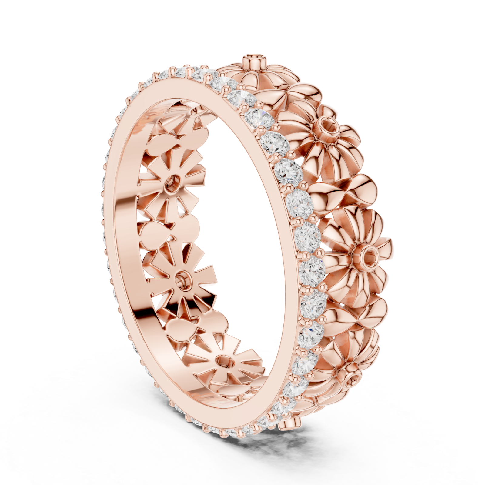  Rose Gold Petal Grace Harmony Band Left View