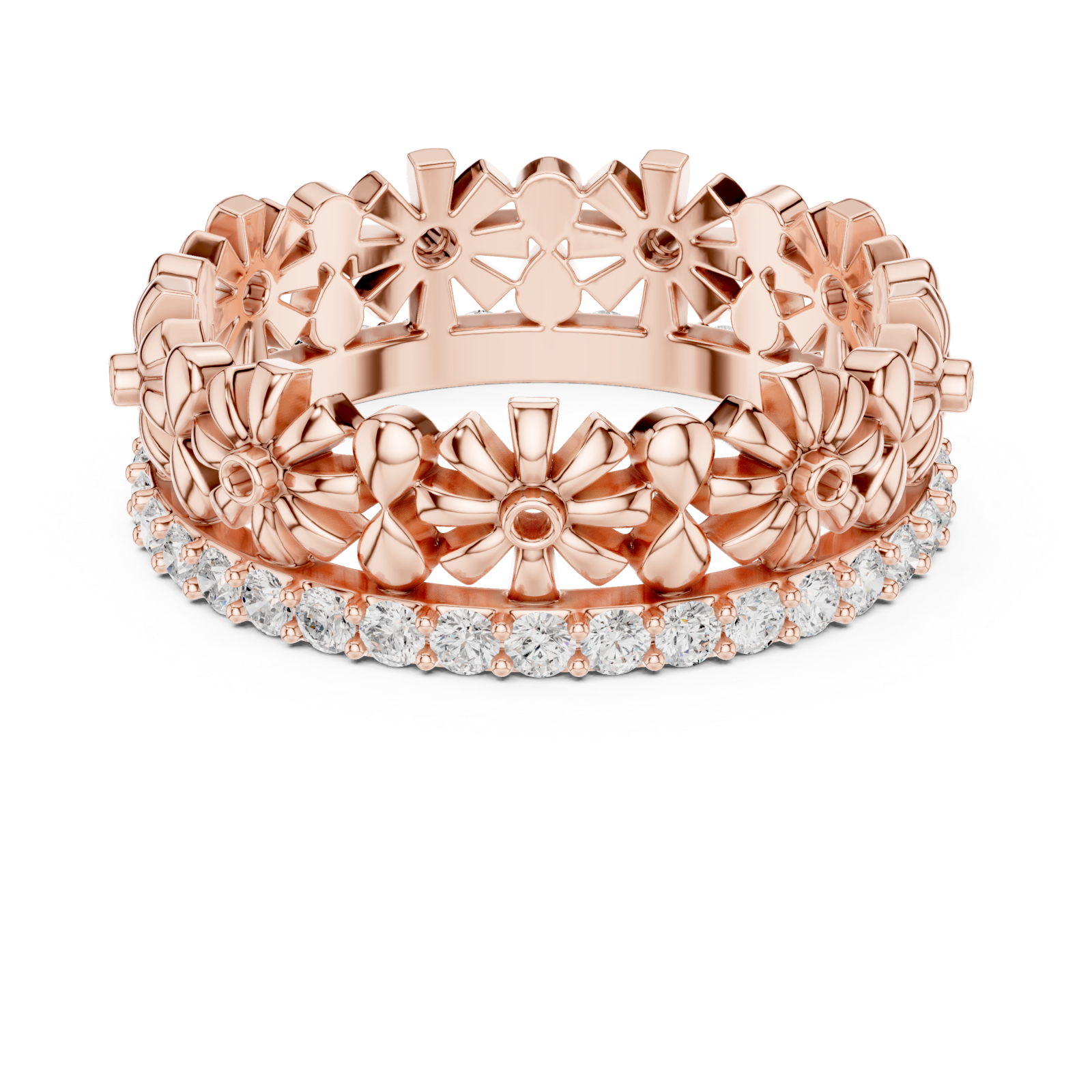 Rose Gold Petal Grace Harmony Band Front View