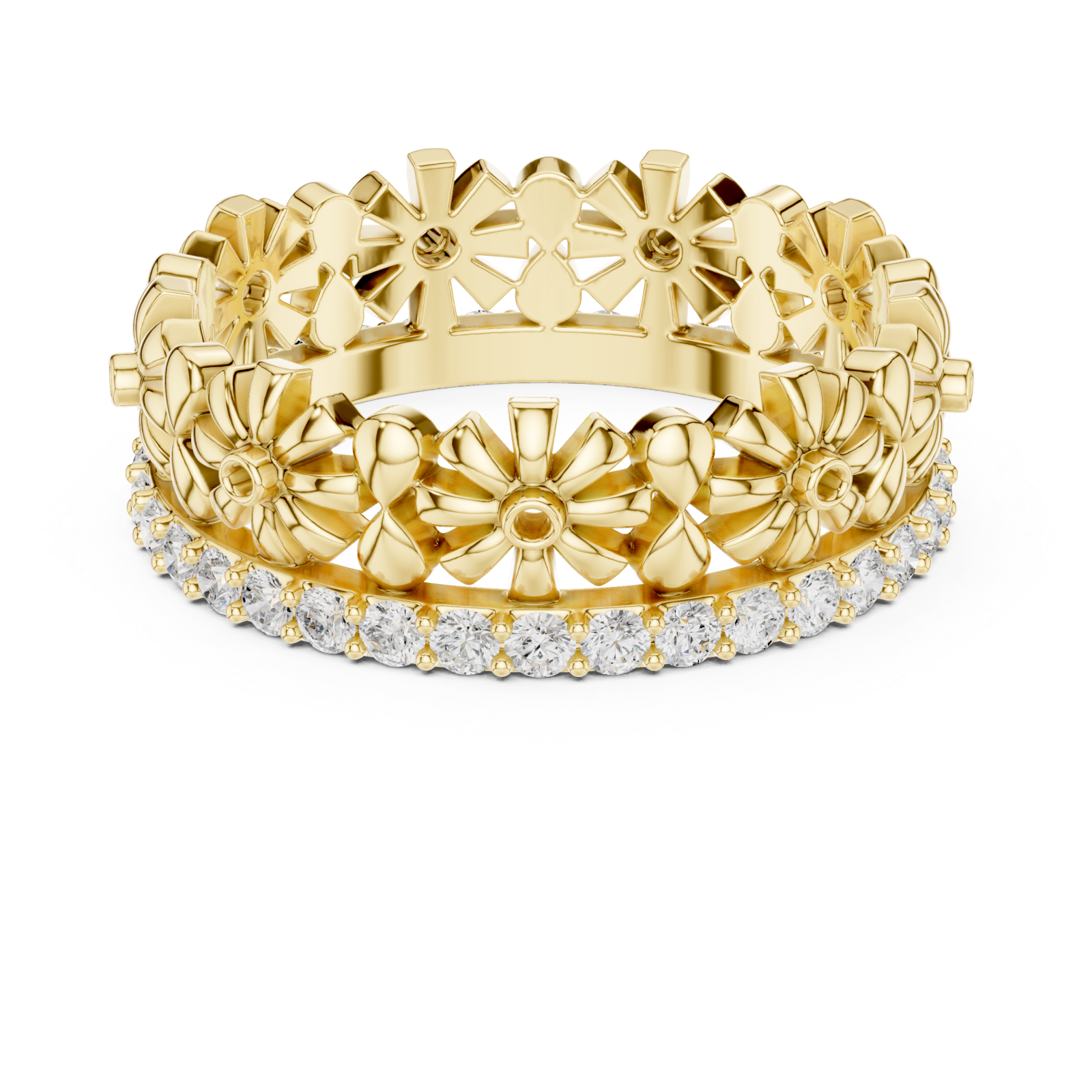  Gold Petal Grace Harmony Band Front View